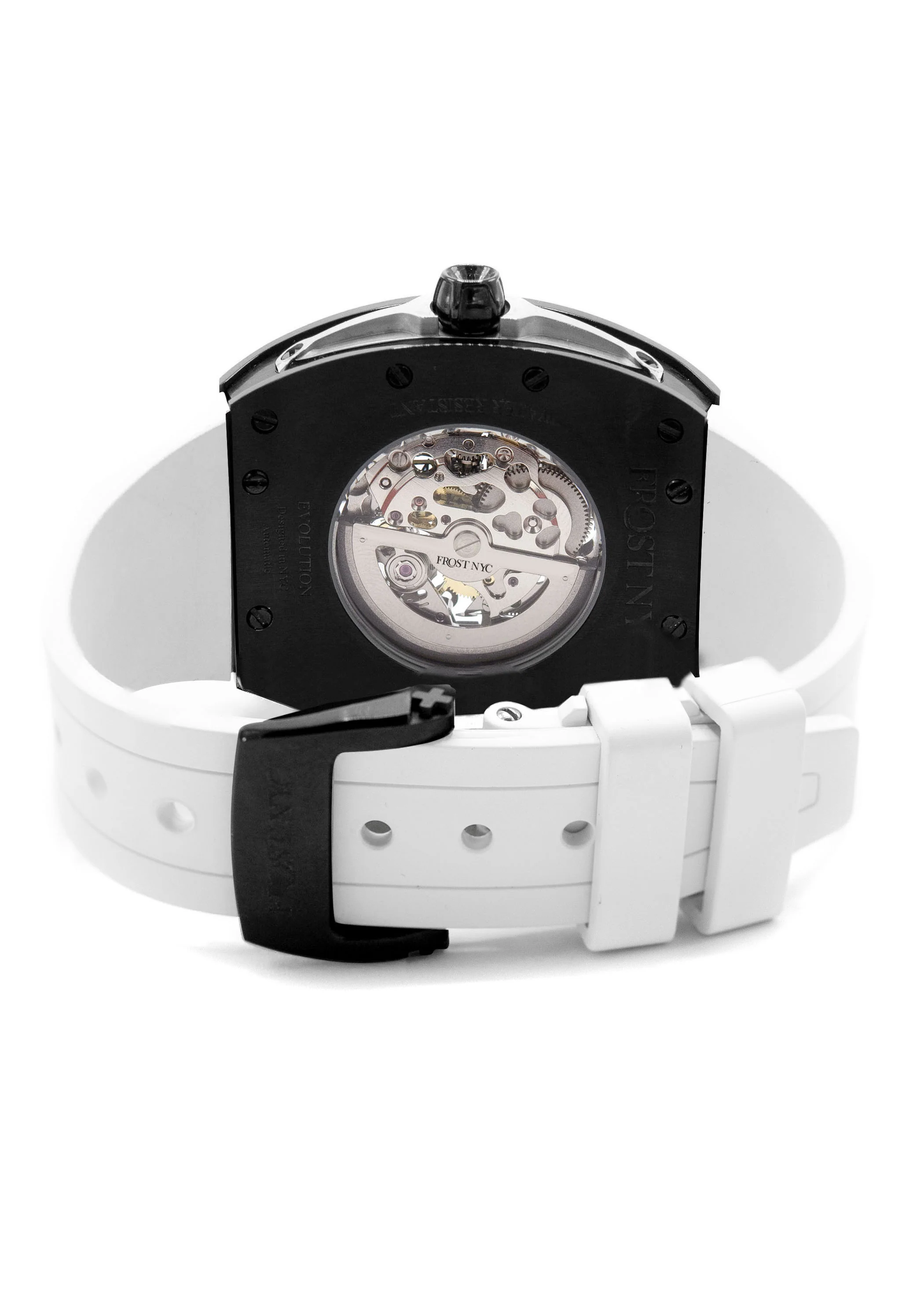 Frost NYC Mens Watch - Automatic Skeleton Sport Black Watch | FRST-01-SB| White - Image 10