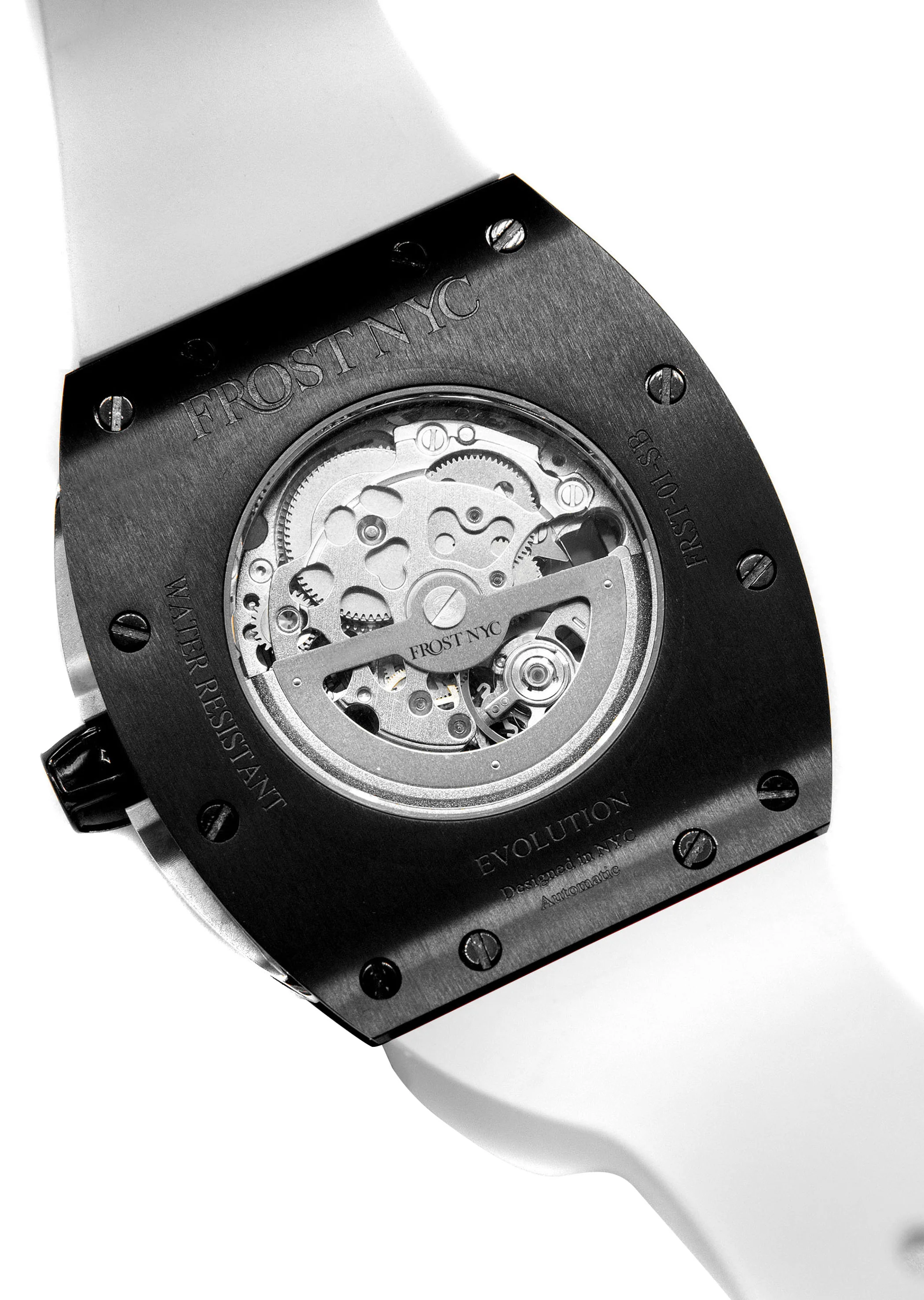 Frost NYC Mens Watch - Automatic Skeleton Sport Black Watch | FRST-01-SB| White - Image 8