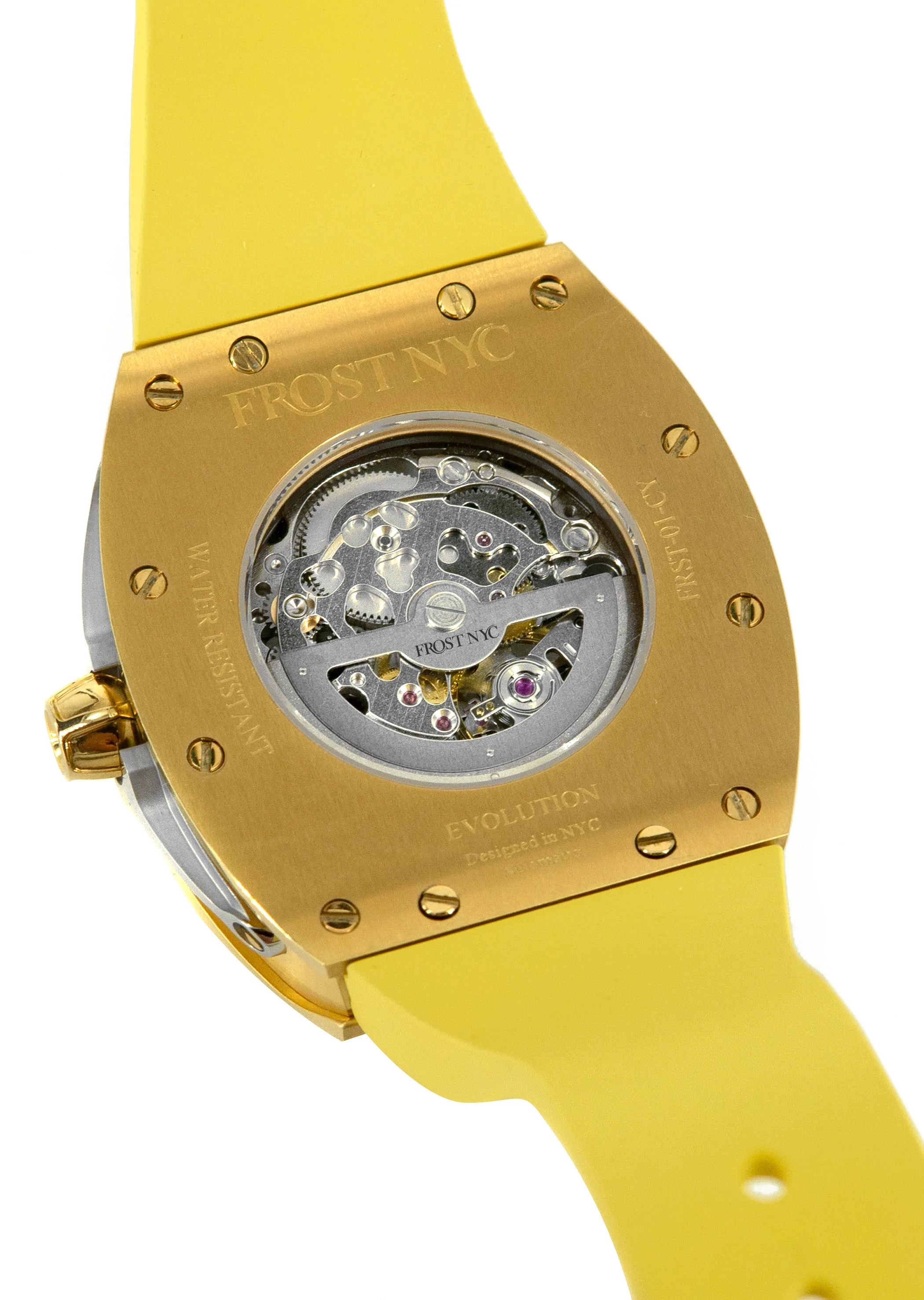 Frost NYC Mens Watch - Automatic Skeleton Sport Gold Watch | FRST-01-CY | Yellow - Image 9