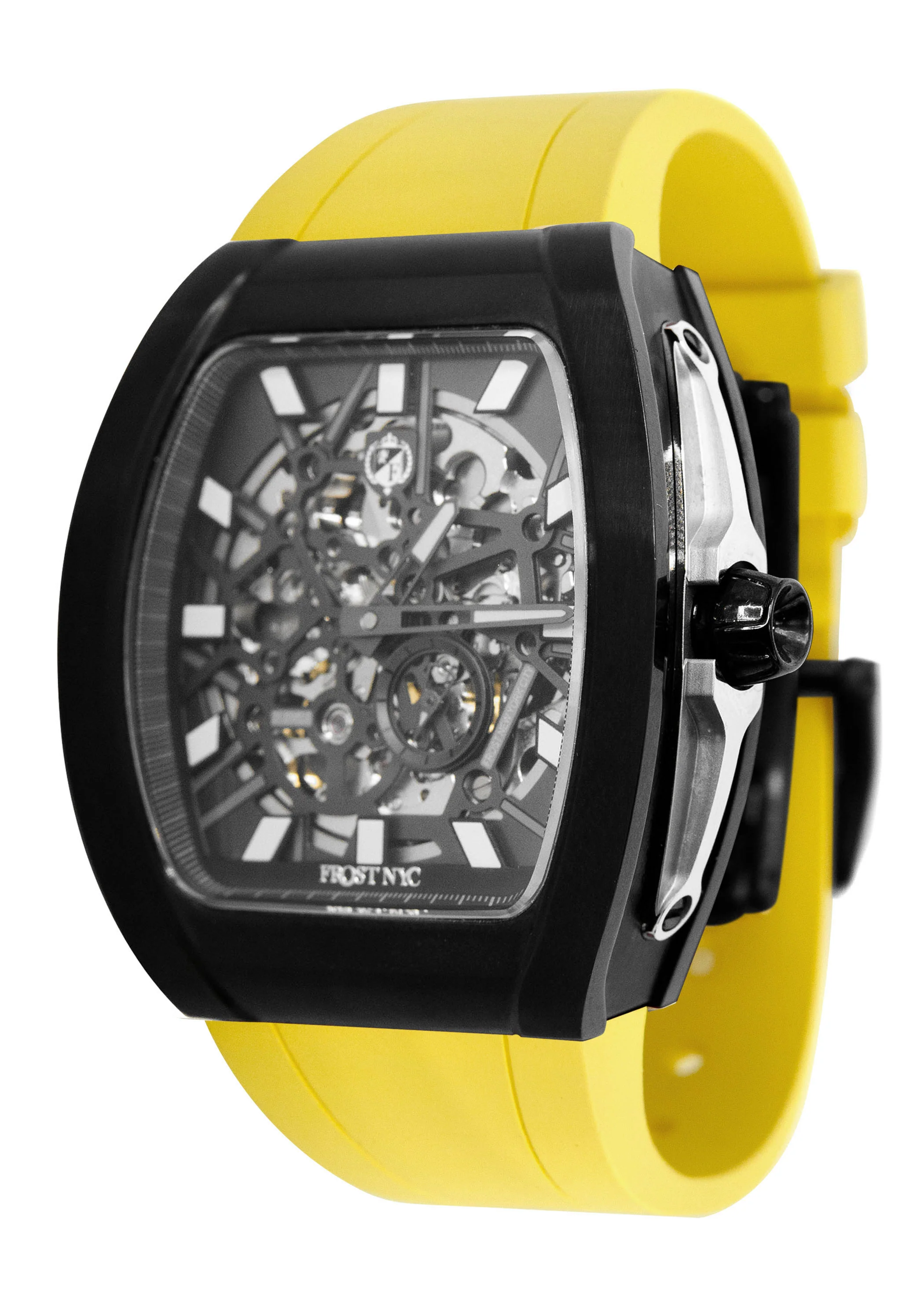 Frost NYC Mens Watch - Automatic Skeleton Sport Black Watch | FRST-01-SB| Yellow - Image 6