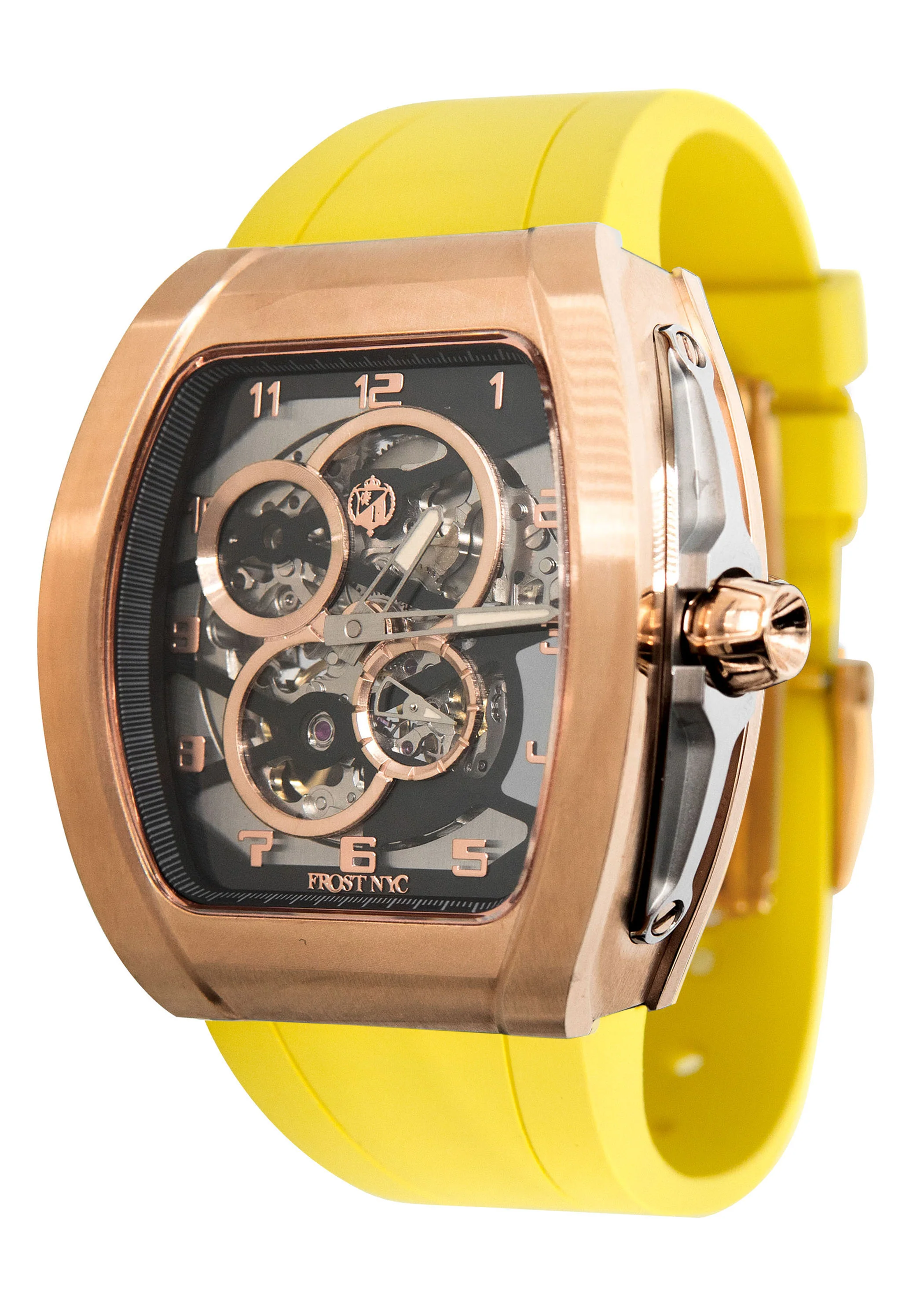 Frost NYC Mens Watch - Automatic Skeleton Rose Sport Watch | FRST-01-RC | Yellow - Image 6