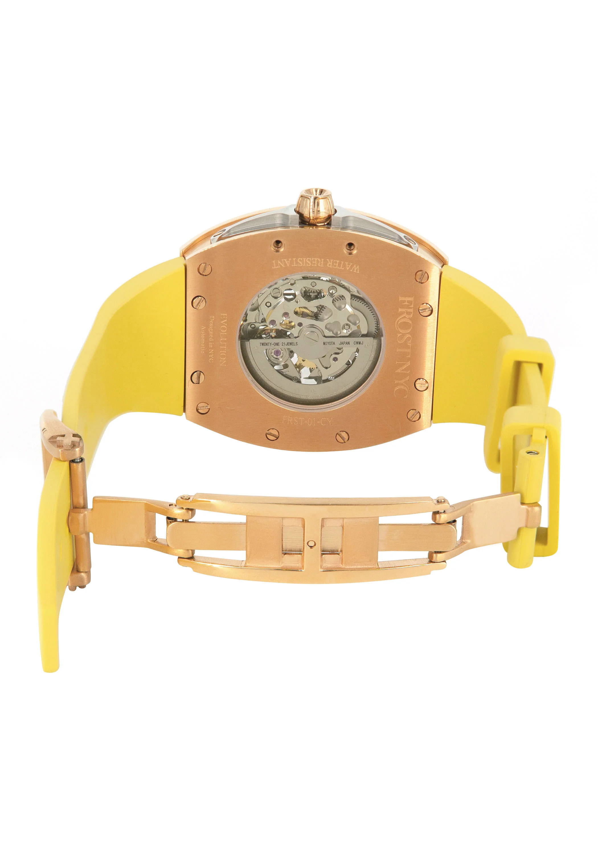 Frost NYC Mens Watch - Automatic Skeleton Rose Sport Watch | FRST-01-RC | Yellow - Image 9