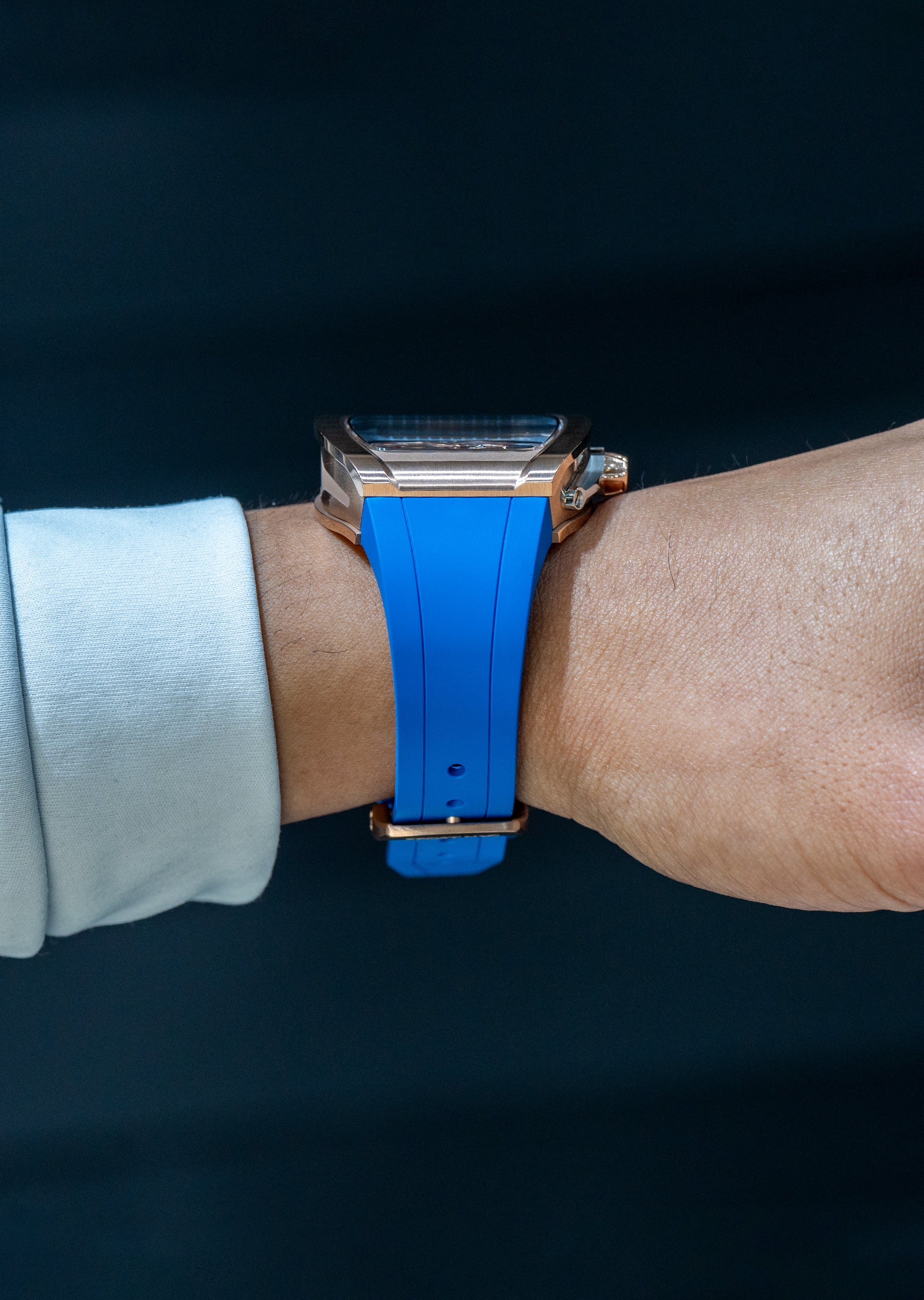 Frost NYC Mens Watch - Automatic Skeleton Rose Sport Watch | FRST-01-RC | Blue - Image 3