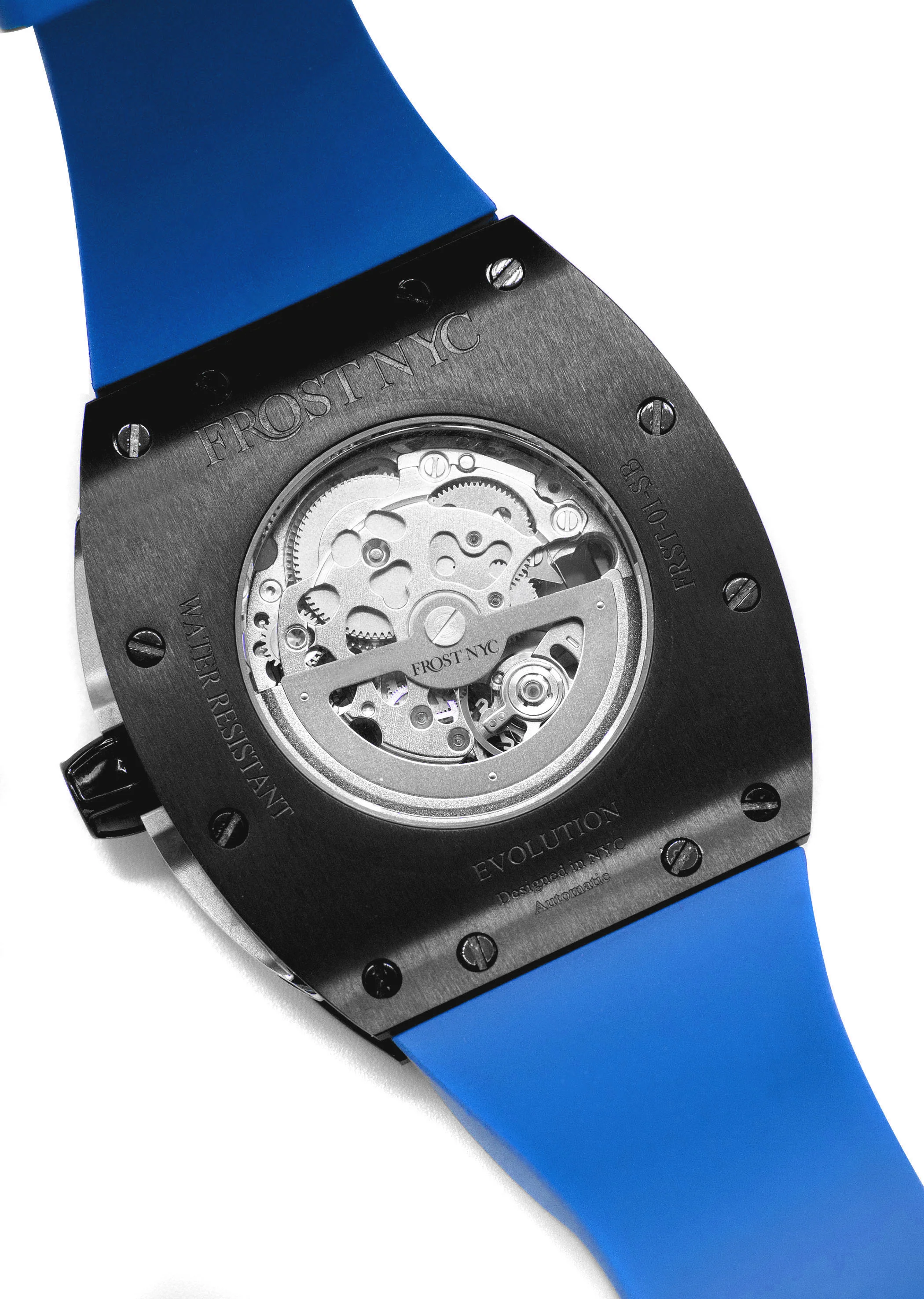Frost NYC Mens Watch - Automatic Skeleton Sport Black Watch | FRST-01-SB | Blue - Image 8