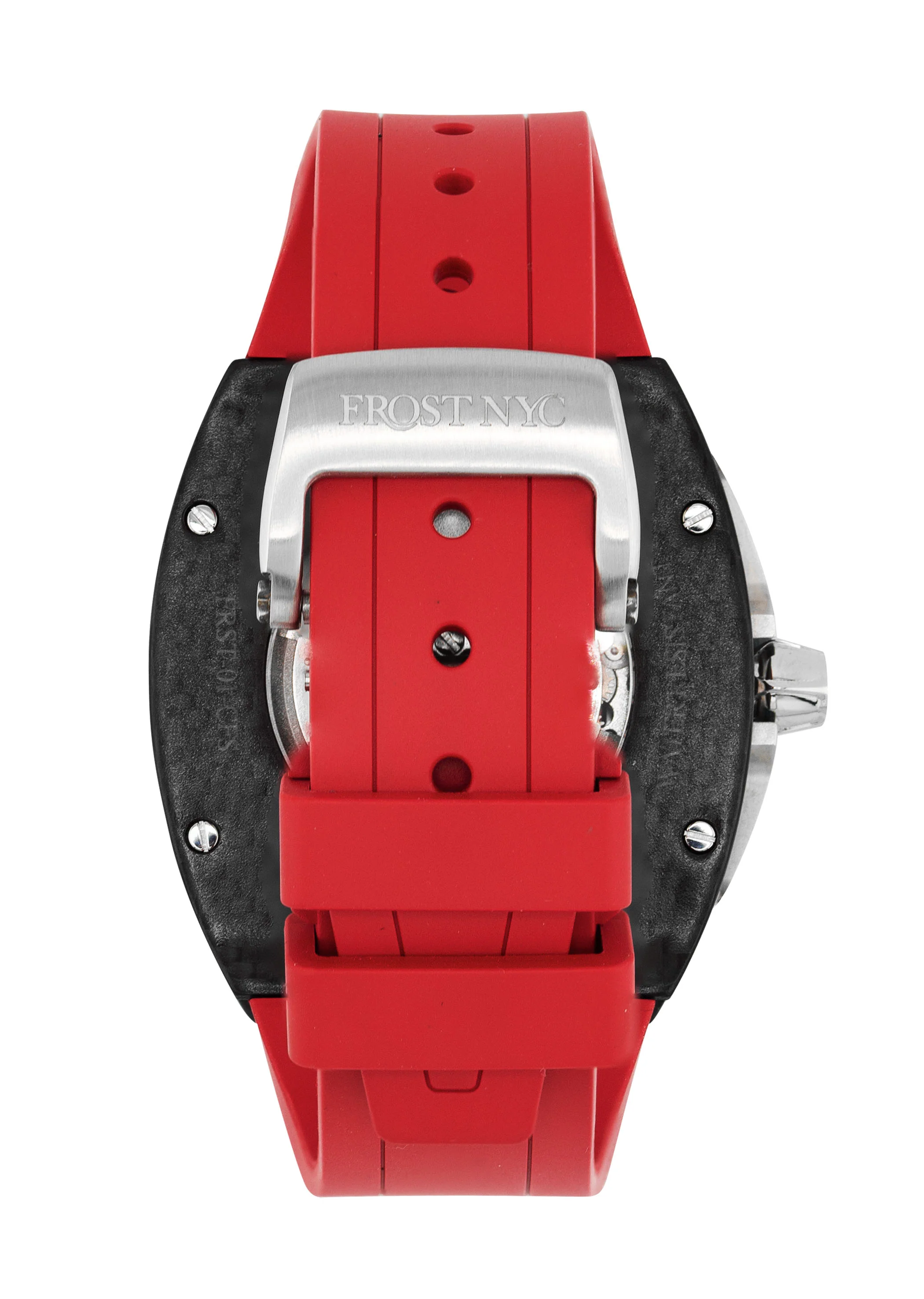 Frost NYC Mens Watch - Automatic Skeleton Carbon Fiber Sport Watch | FRST-01-CFS | Red - Image 7