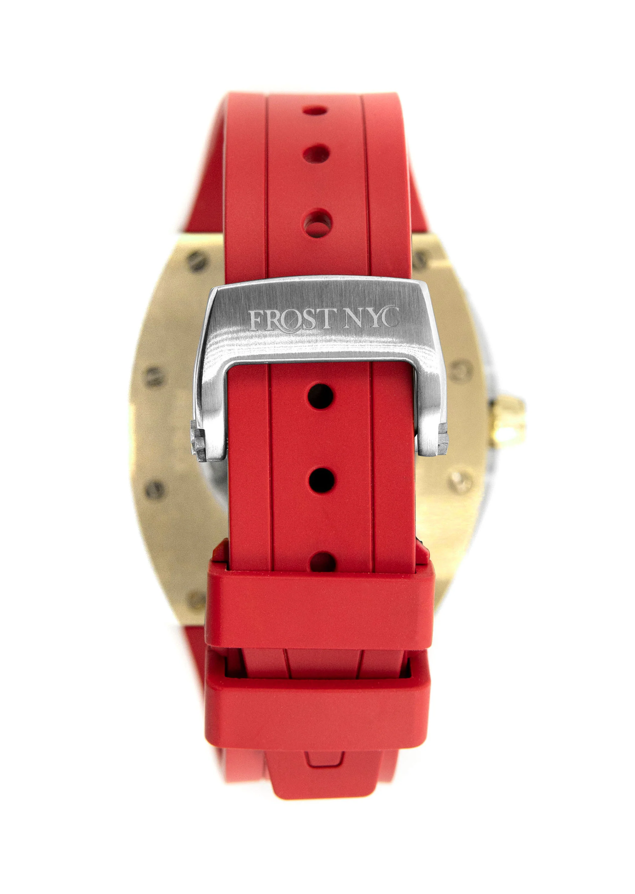 Frost NYC Mens Watch - Automatic Skeleton Sport Gold Watch | FRST-01-CY | Red - Image 7
