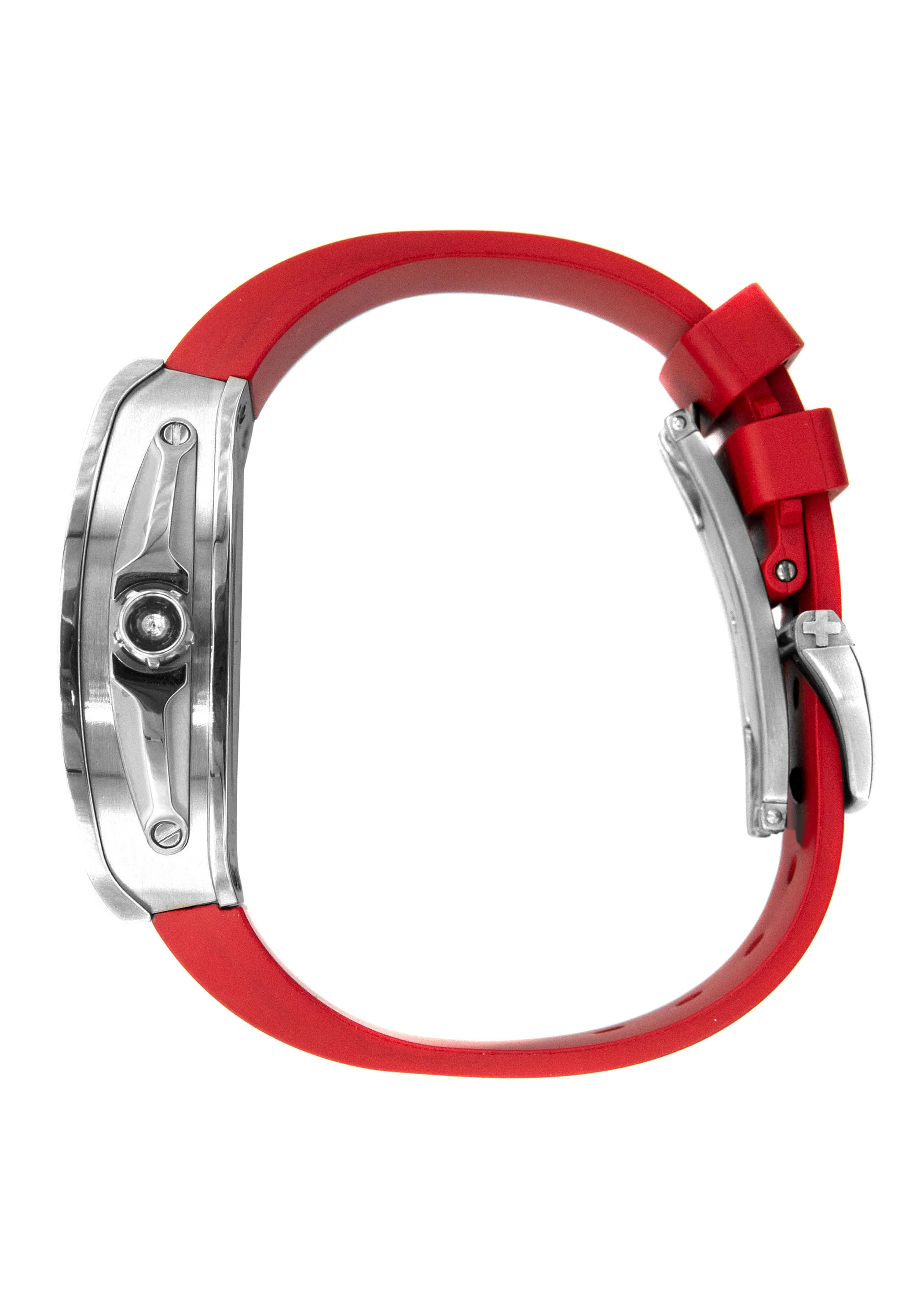 Frost NYC Mens Watch - Automatic Skeleton Stainless Steel Diamond Sport Watch | FRST-01-SS-D | Red - Image 2