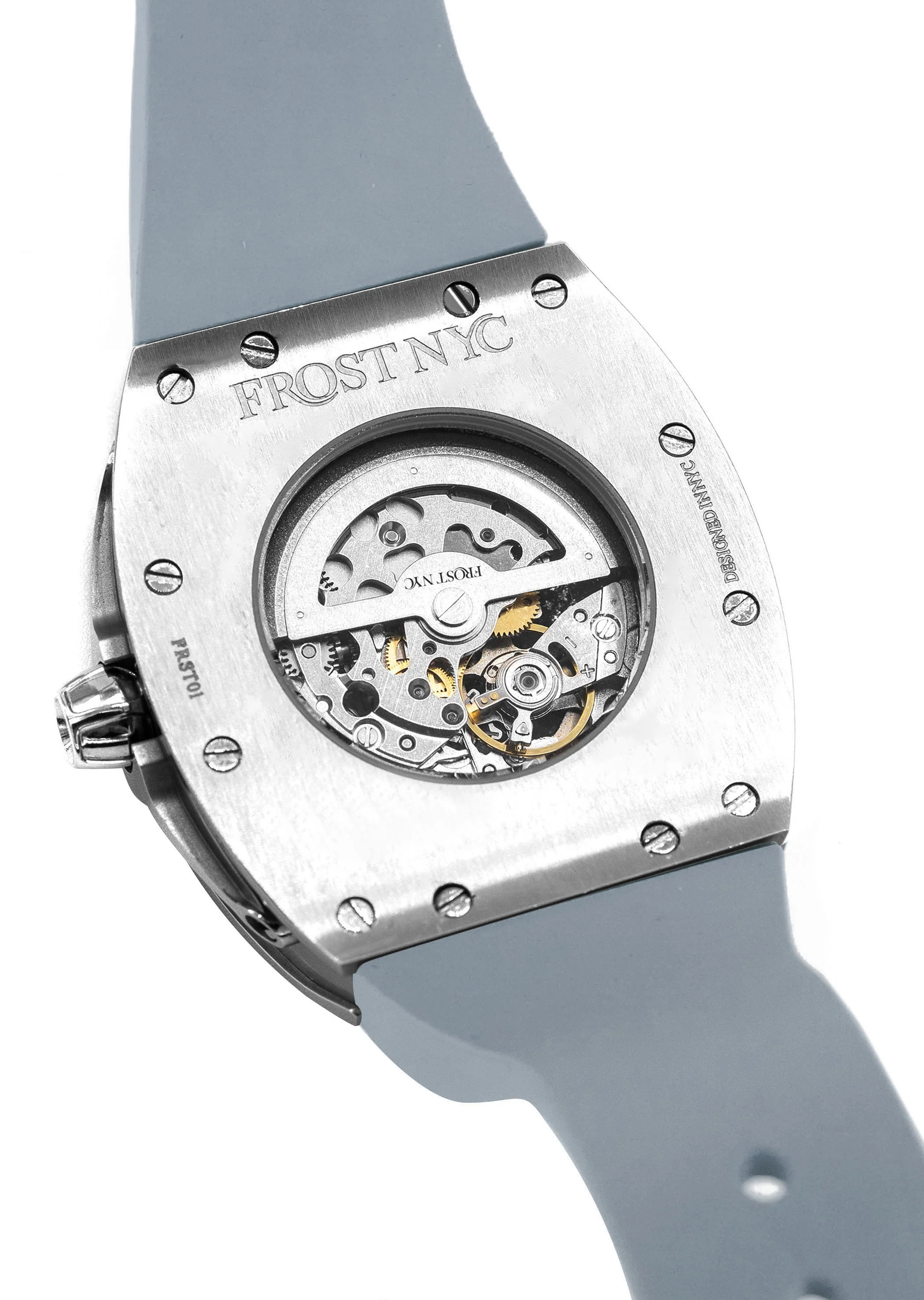 Frost NYC Mens Watch - Automatic Skeleton Stainless Steel Sport Diamond Watch | FRST-01-XS-D | Gray - Image 6