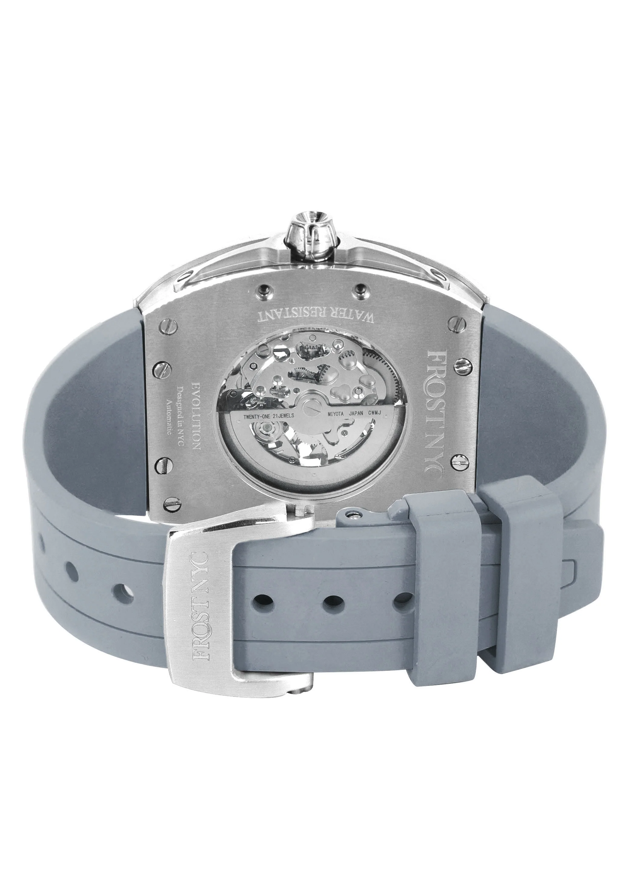 Frost NYC Mens Watch - Automatic Skeleton Stainless Steel Sport Diamond Watch | FRST-01-XS-D | Gray - Image 8