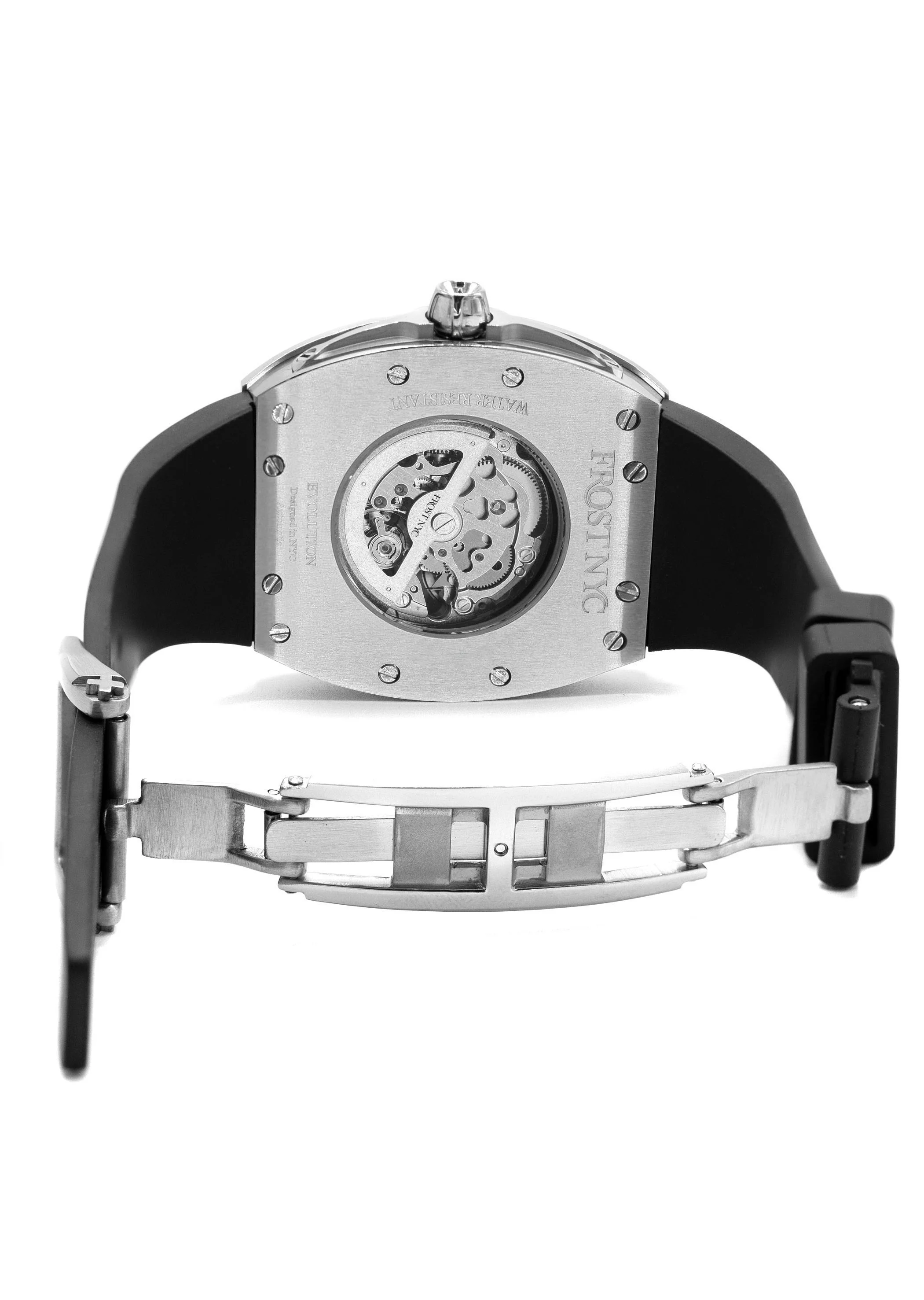 Frost NYC Mens Watch - Automatic Skeleton Stainless Steel Sport Watch | FRST-01-SS | Black - Image 9
