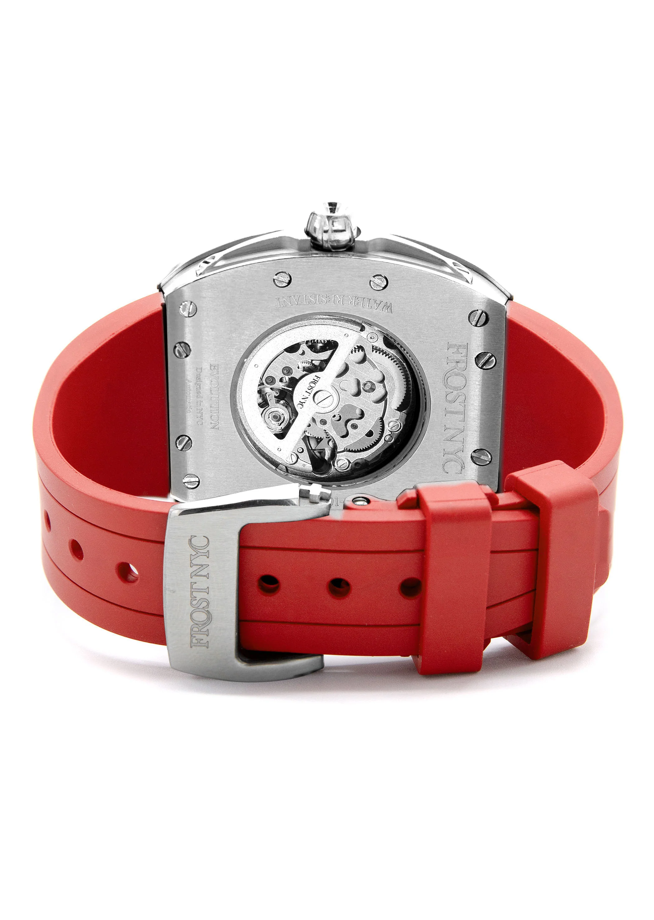 Frost NYC Mens Watch - Automatic Skeleton Stainless Steel Sport Watch | FRST-01-XS | Red - Image 10