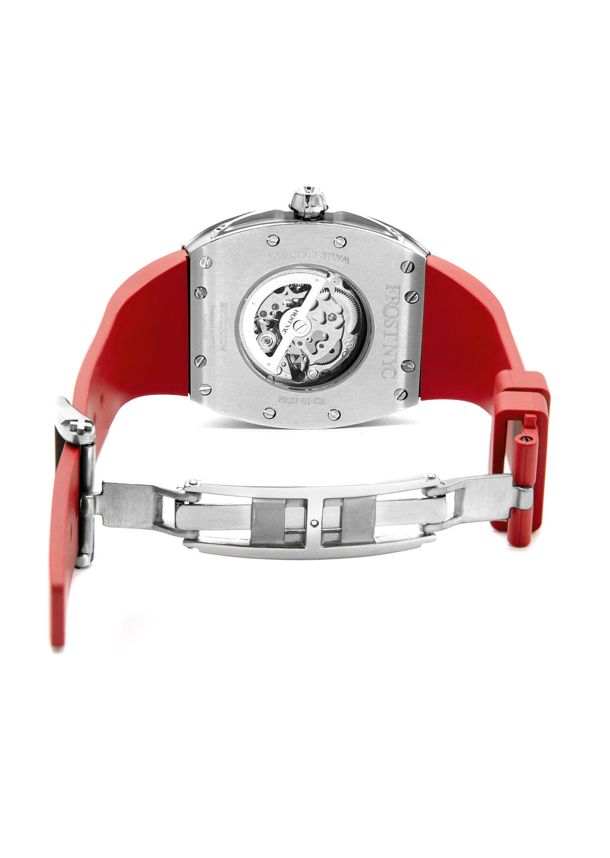 Frost NYC Mens Watch - Automatic Skeleton Stainless Steel Sport Watch | FRST-01-XS | Red - Image 9