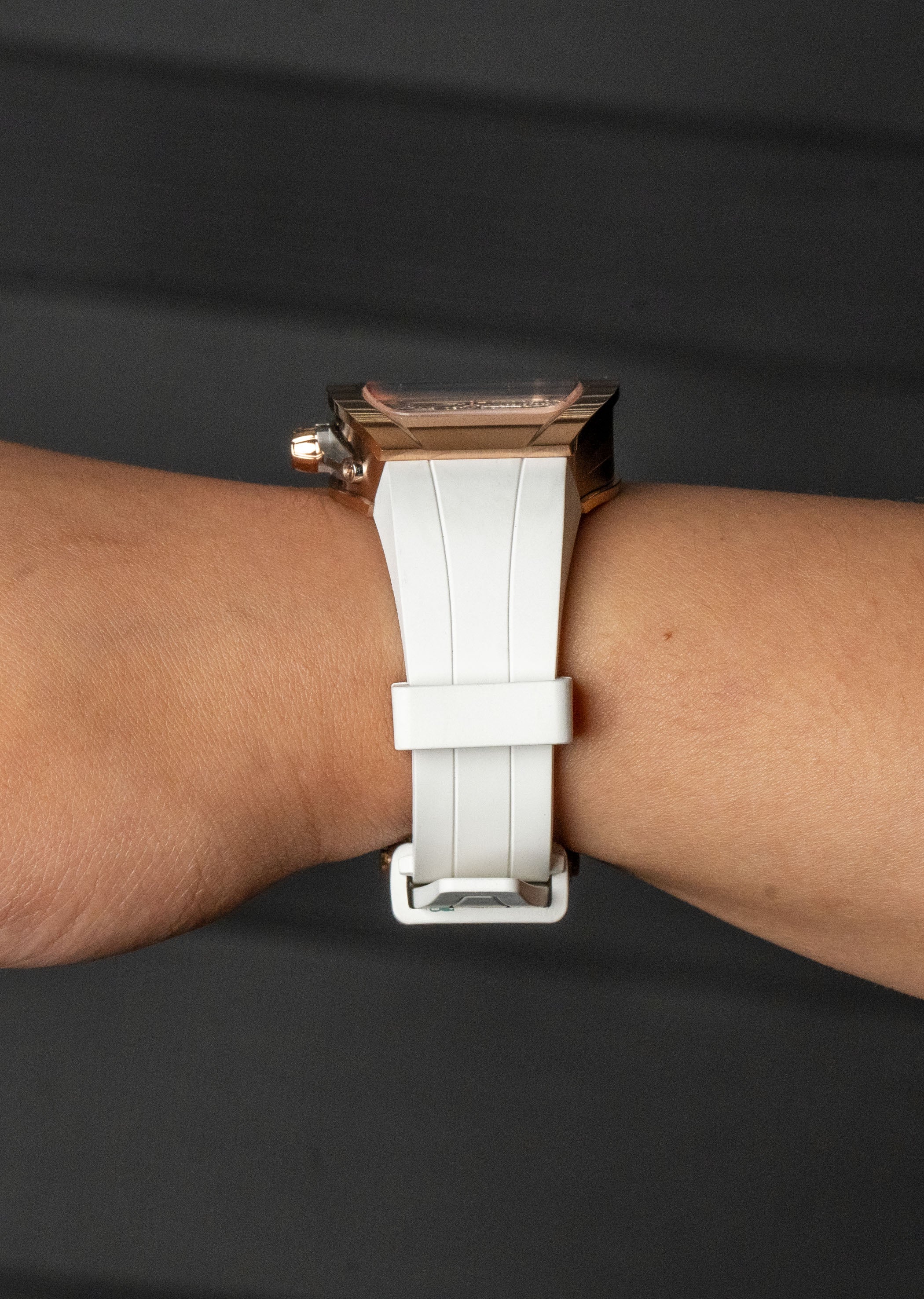 Frost NYC Diamond Evolution Women's Watch - Automatic Skeleton Rose Triangle | WFRST-01-TD-R White Band | Pre - Sale - Image 3
