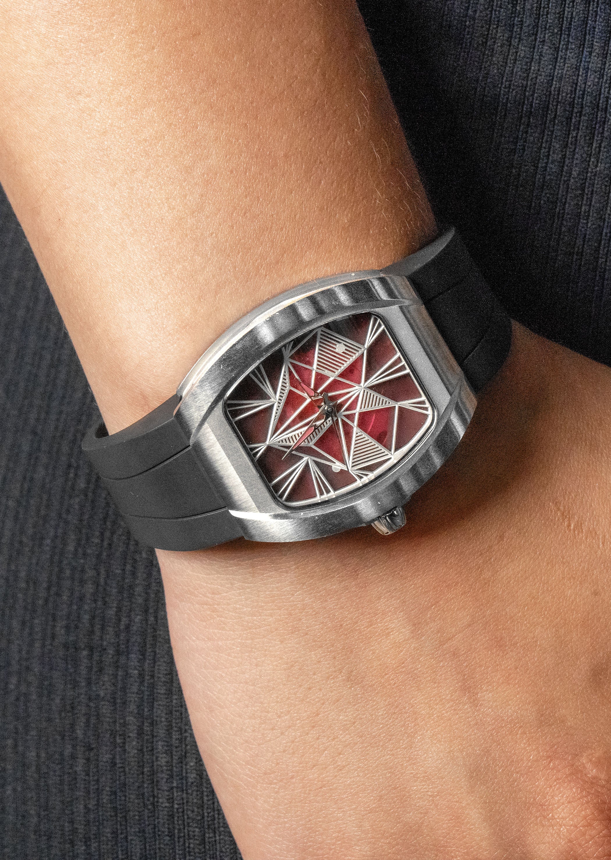Frost NYC Evolution Women's Watch - Automatic Skeleton Steel Caged Heart | WFRST-01-H-S Black Band | Pre - Sale - Image 2