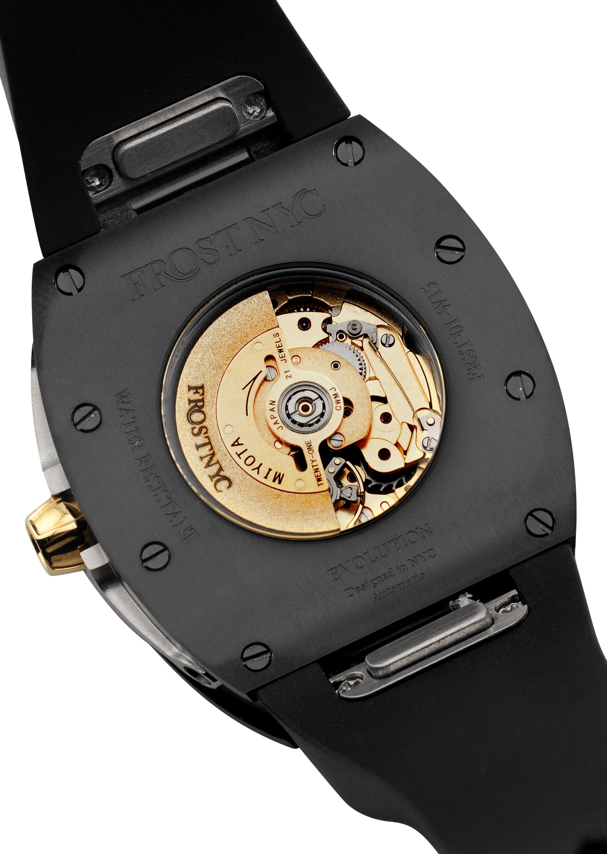 Frost NYC Womens Watch - Automatic Skeleton Black DLC Black| WFRST-01-T-B Black Band | Pre - Sale - Image 8