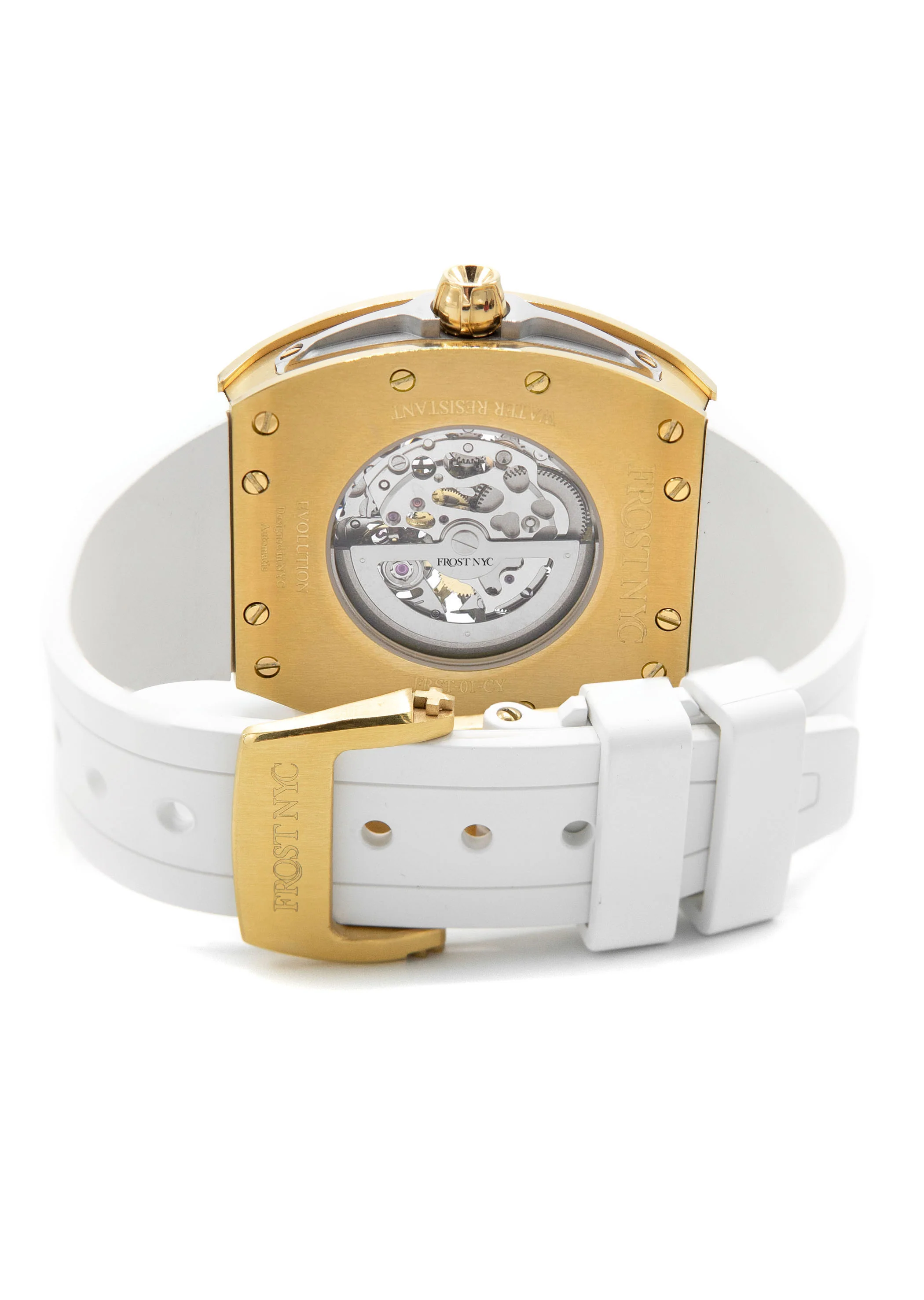 Frost NYC Mens Watch - Automatic Skeleton Sport Gold Watch | FRST-01-CY| White - Image 10