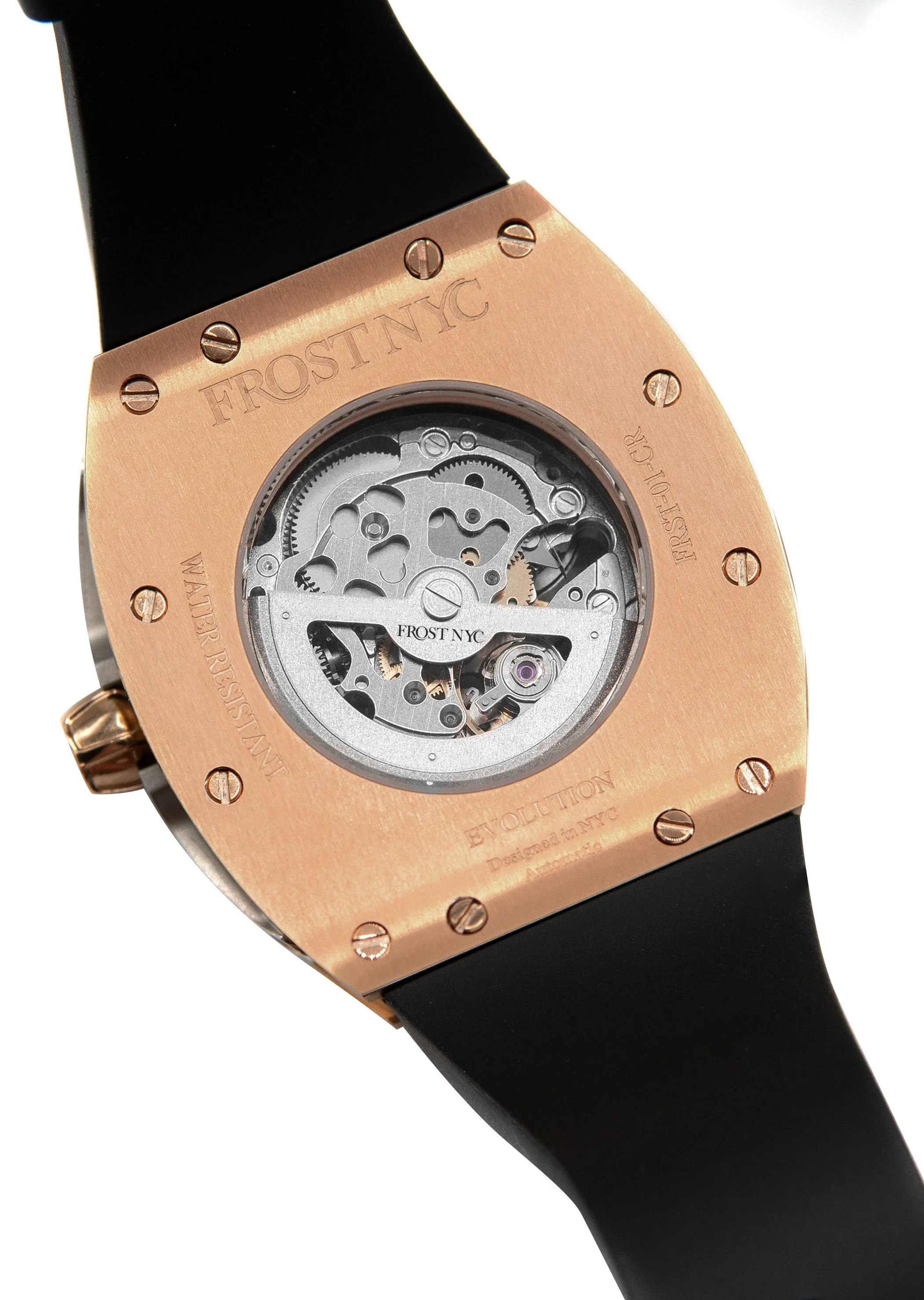 Frost NYC Mens Watch - Automatic Skeleton Rose Sport Watch | FRST-01-RC | Black - Image 8