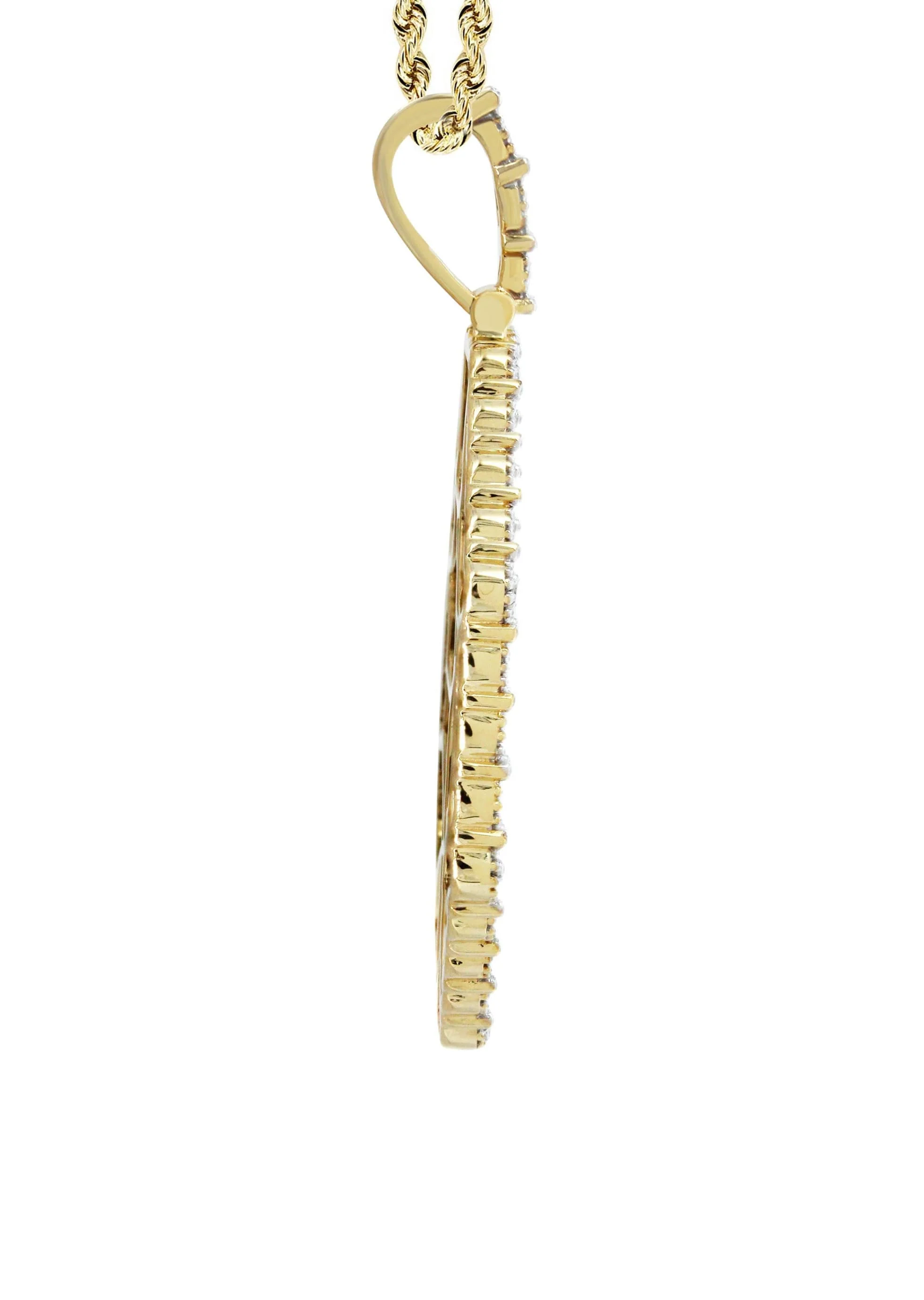 Full Diamond 10K Yellow Gold Medium Octagon Picture Pendant Necklace | 2.23 Carats | Appx. 20 Grams - Image 5