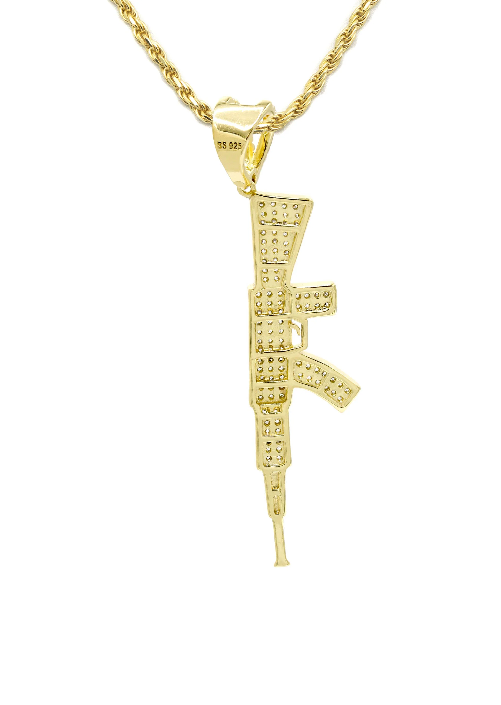 Silver Necklace - Gold Gun Necklace | 14 Grams - Image 3