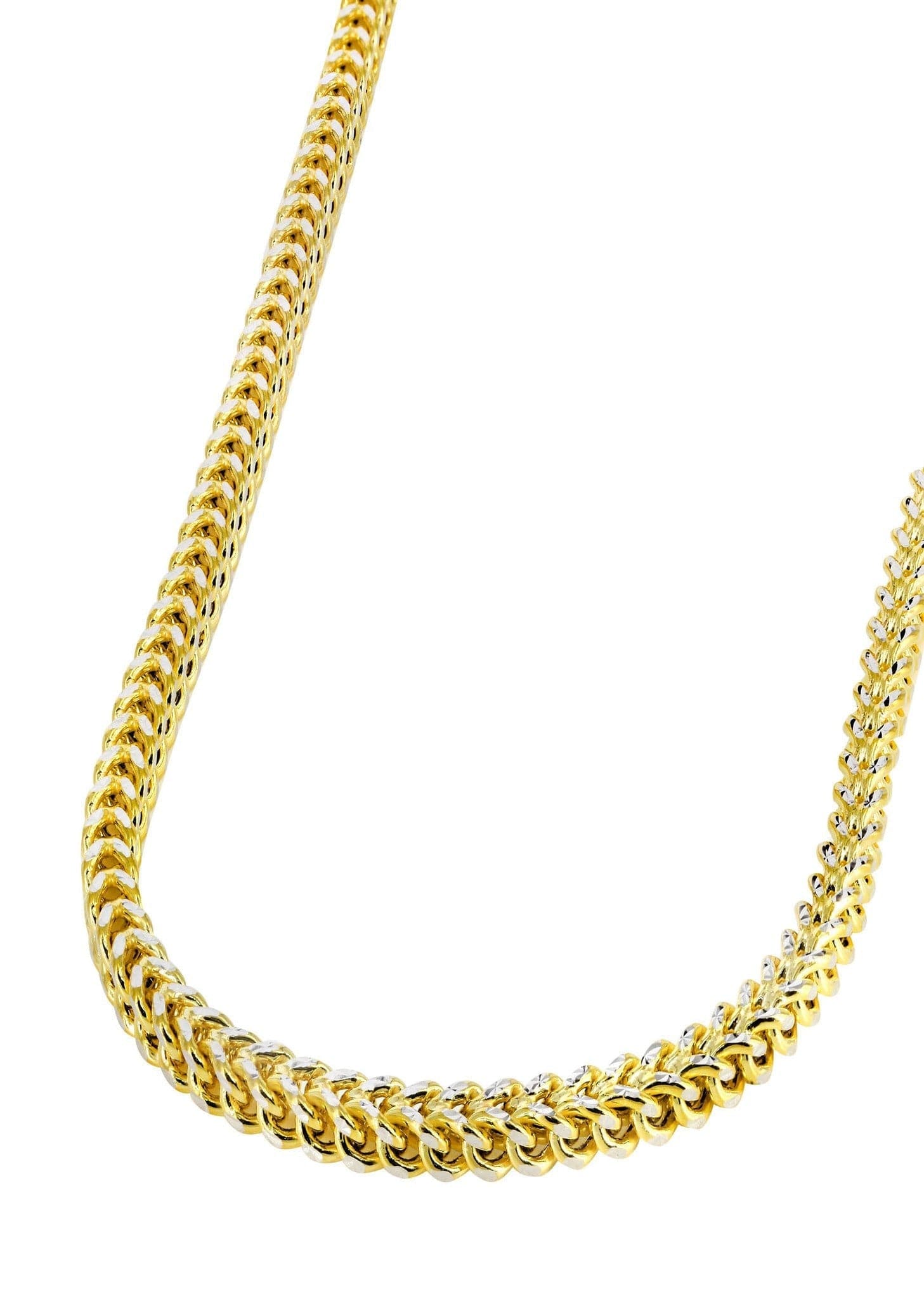 Gold Chain - Mens Semi Solid  Diamond Cut Franco Chain 10K/14K Gold