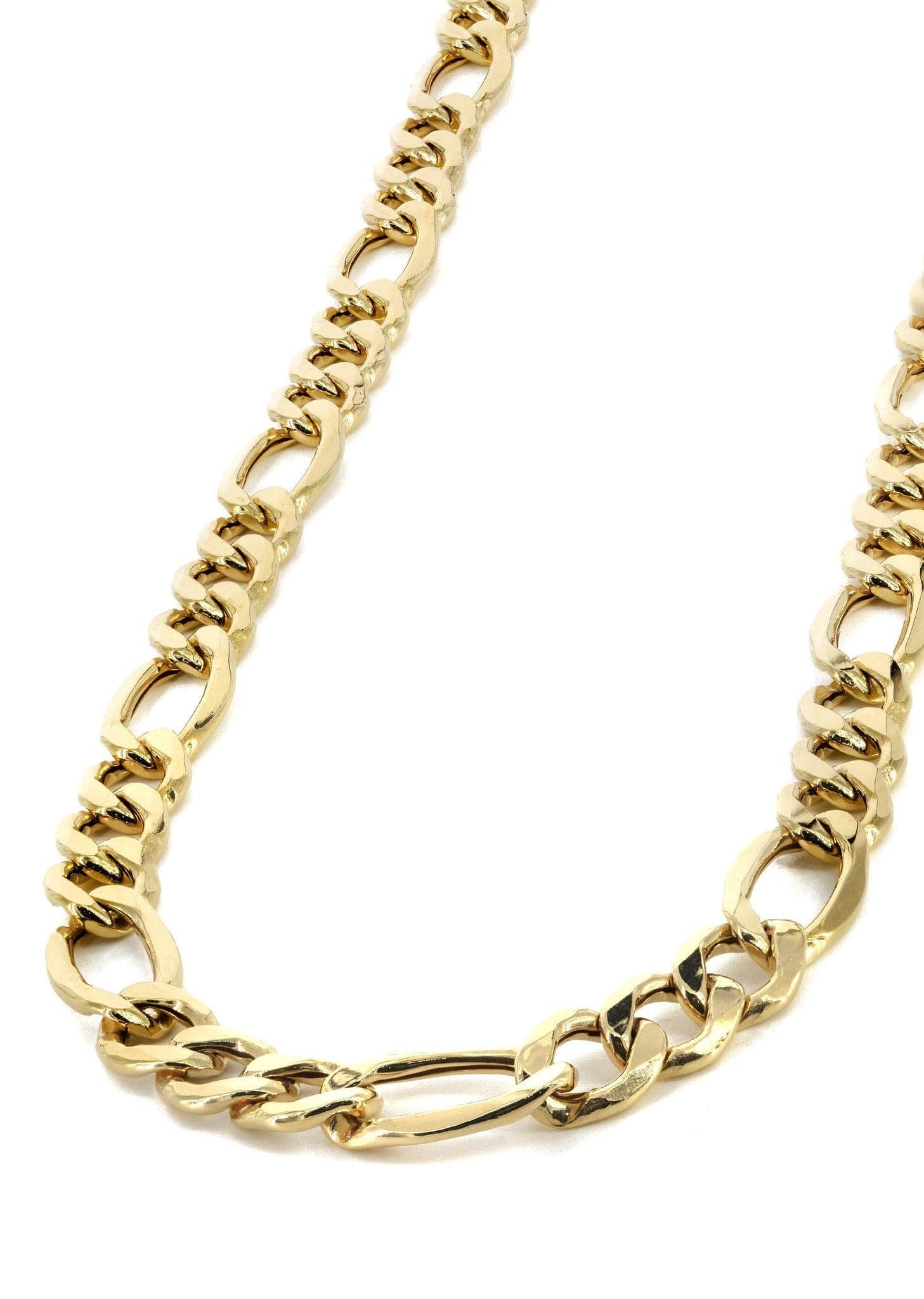 Gold Chain - Mens Solid Figaro Chain 10K/14K Gold