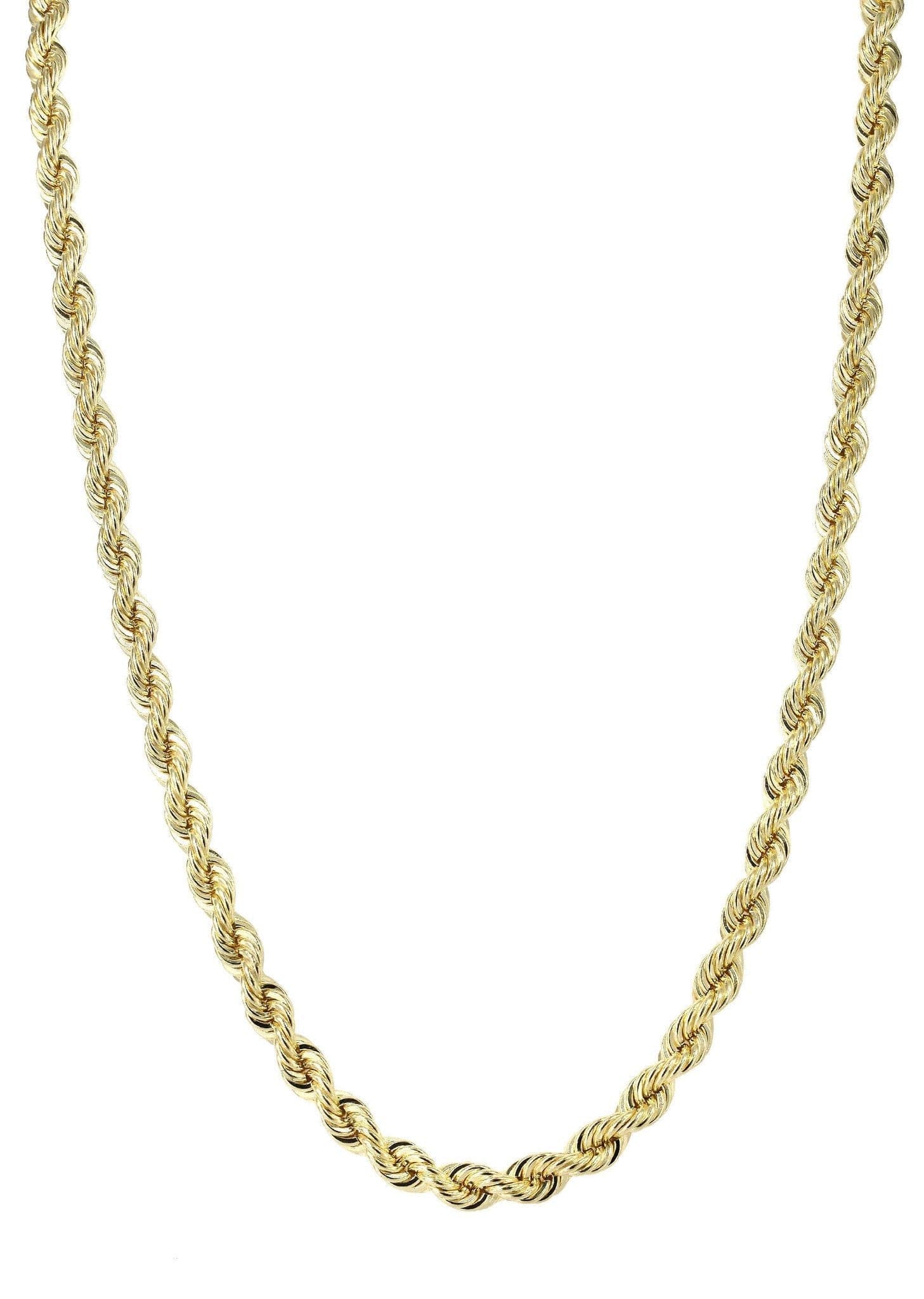 Gold Chain - Mens Solid Rope Chain 10K/14K Gold - Image 3