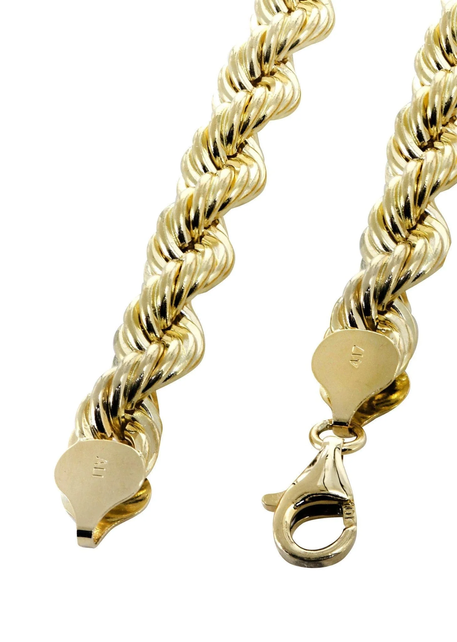 Gold Chain - Mens Solid Rope Chain 10K/14K Gold - Image 4