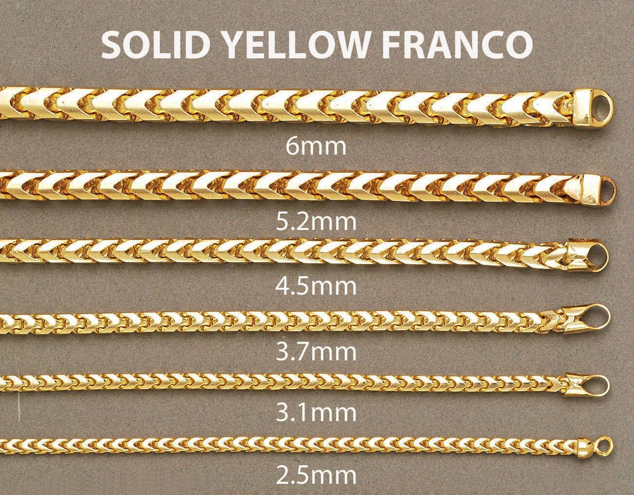 Gold Chain - Solid Franco Chain 10K/14K Yellow Gold - Image 5
