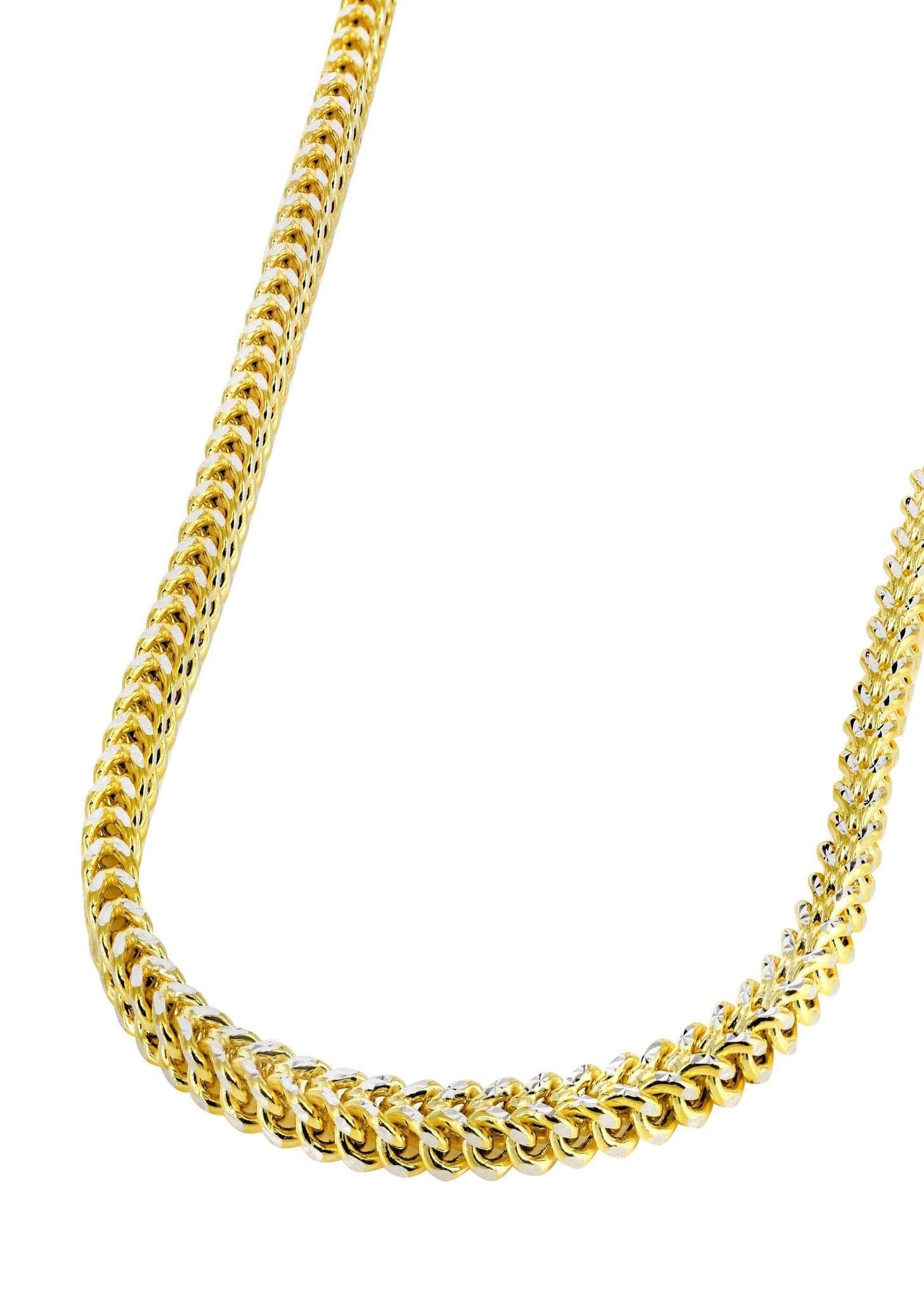 Gold Chain - Womens Semi Solid Diamond Cut Franco Chain 10K/14K Gold