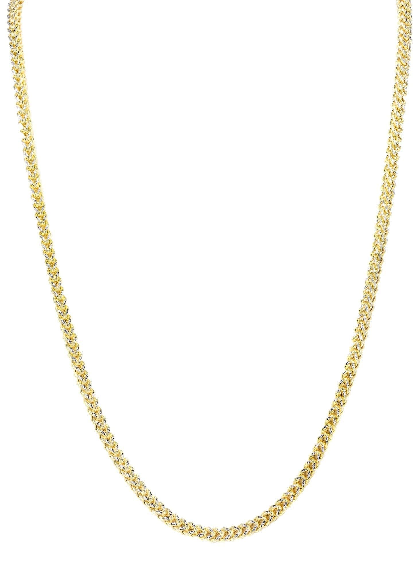 Gold Chain - Womens Semi Solid Diamond Cut Franco Chain 10K/14K Gold - Image 3