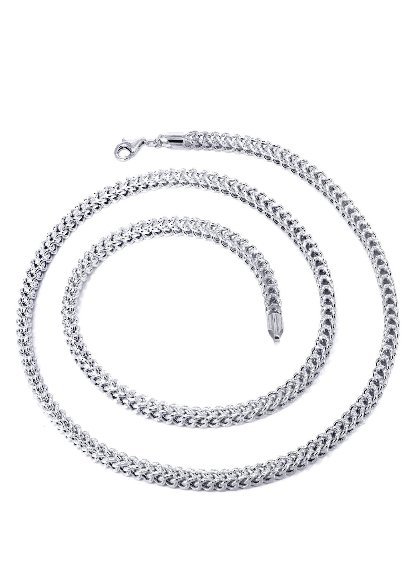 Gold Chain - Womens Semi Solid  Diamond Cut Franco Chain 10K/14K White Gold - Image 2