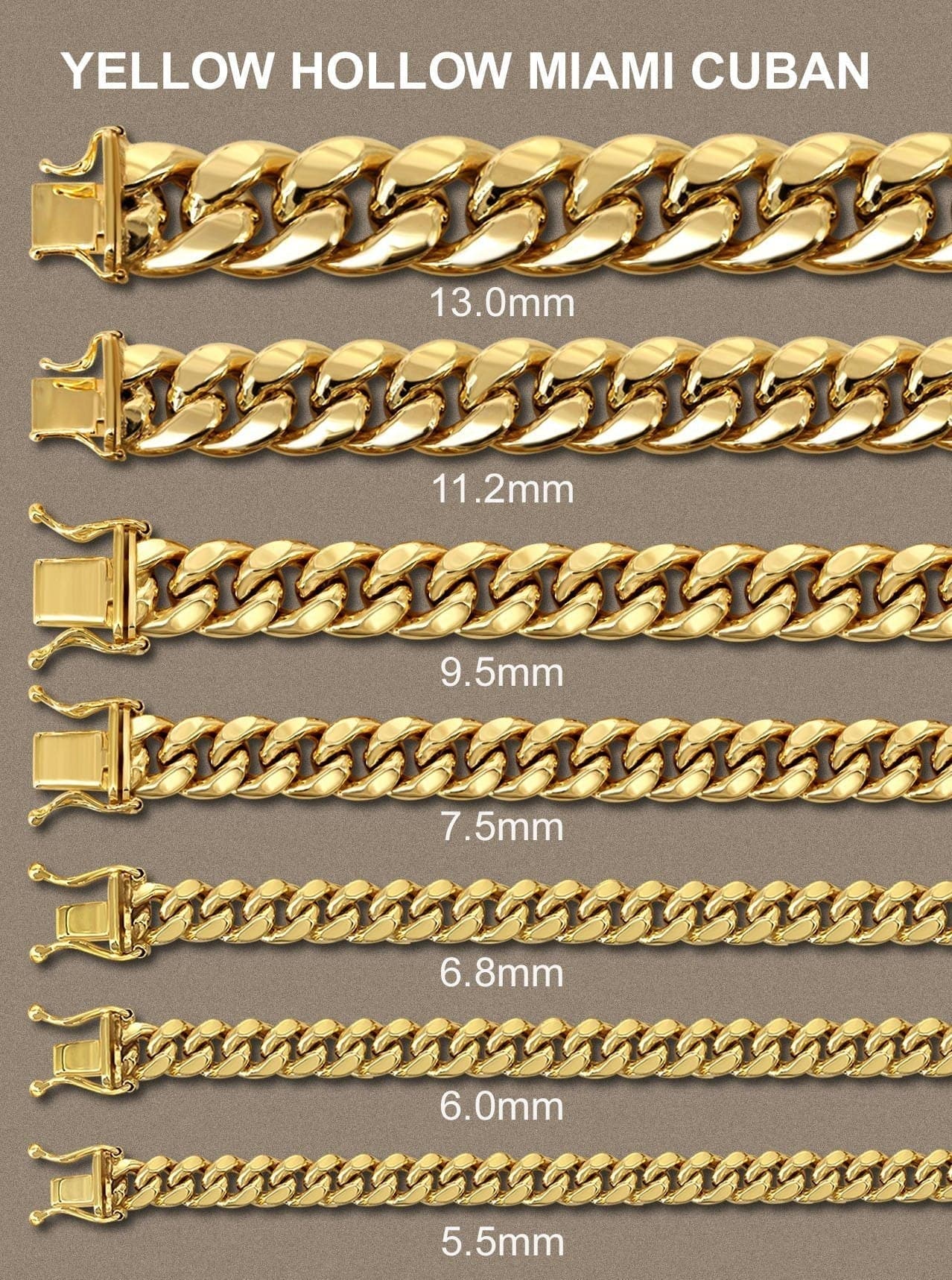Gold Chain - Womens Semi Solid Miami Cuban Link Chain 10K/14K Gold - Image 5