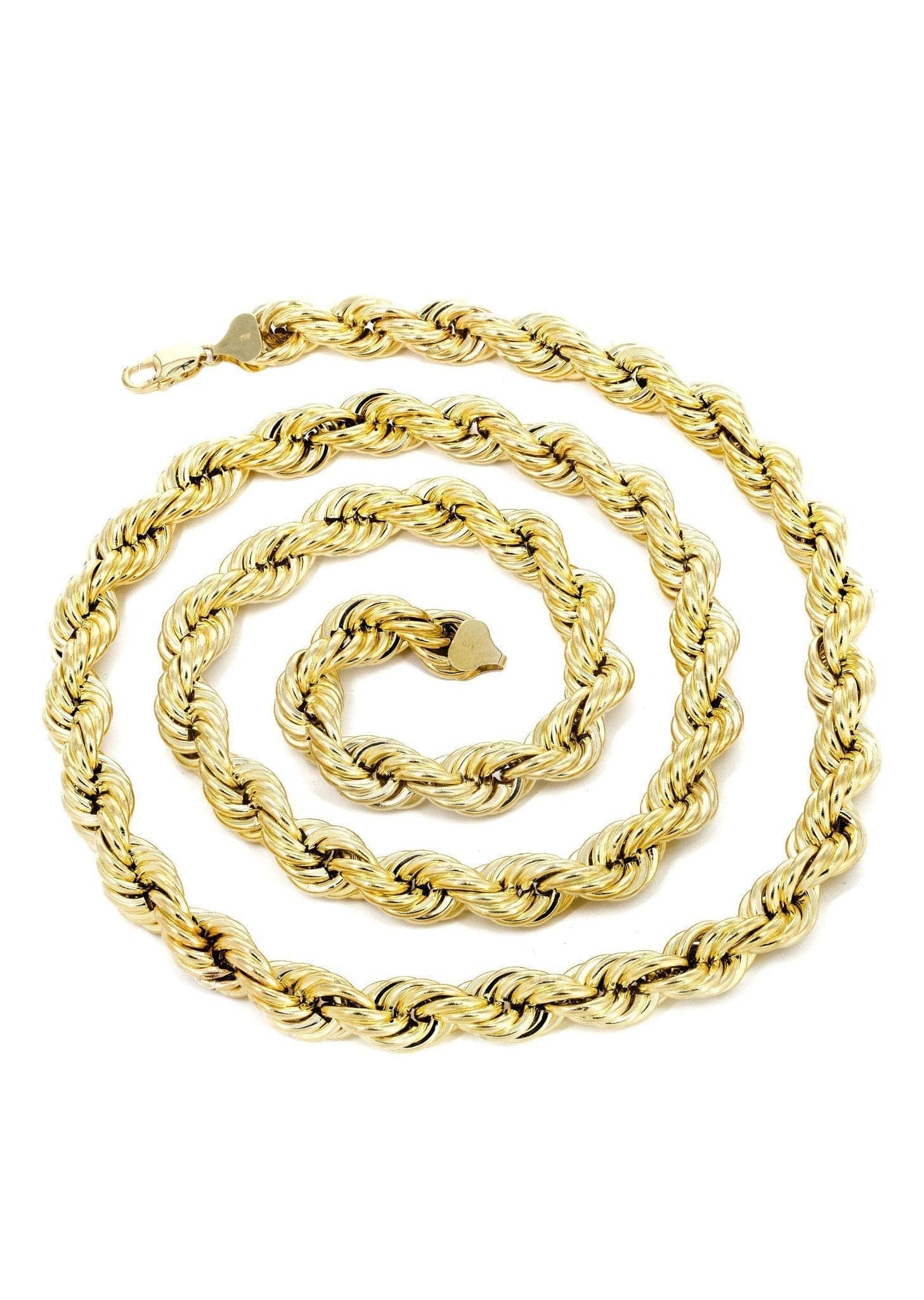 Gold Chain - Womens Semi Solid  Rope Chain 10K/14K Gold - Image 2