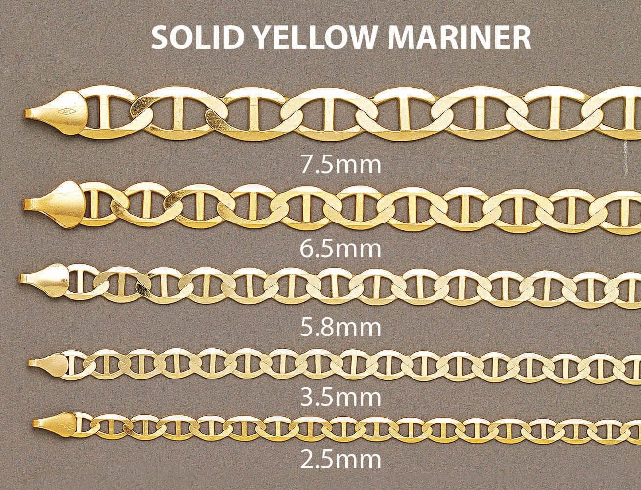 Gold Chain - Womens Solid Mariner Chain 10K/14K Gold - Image 5