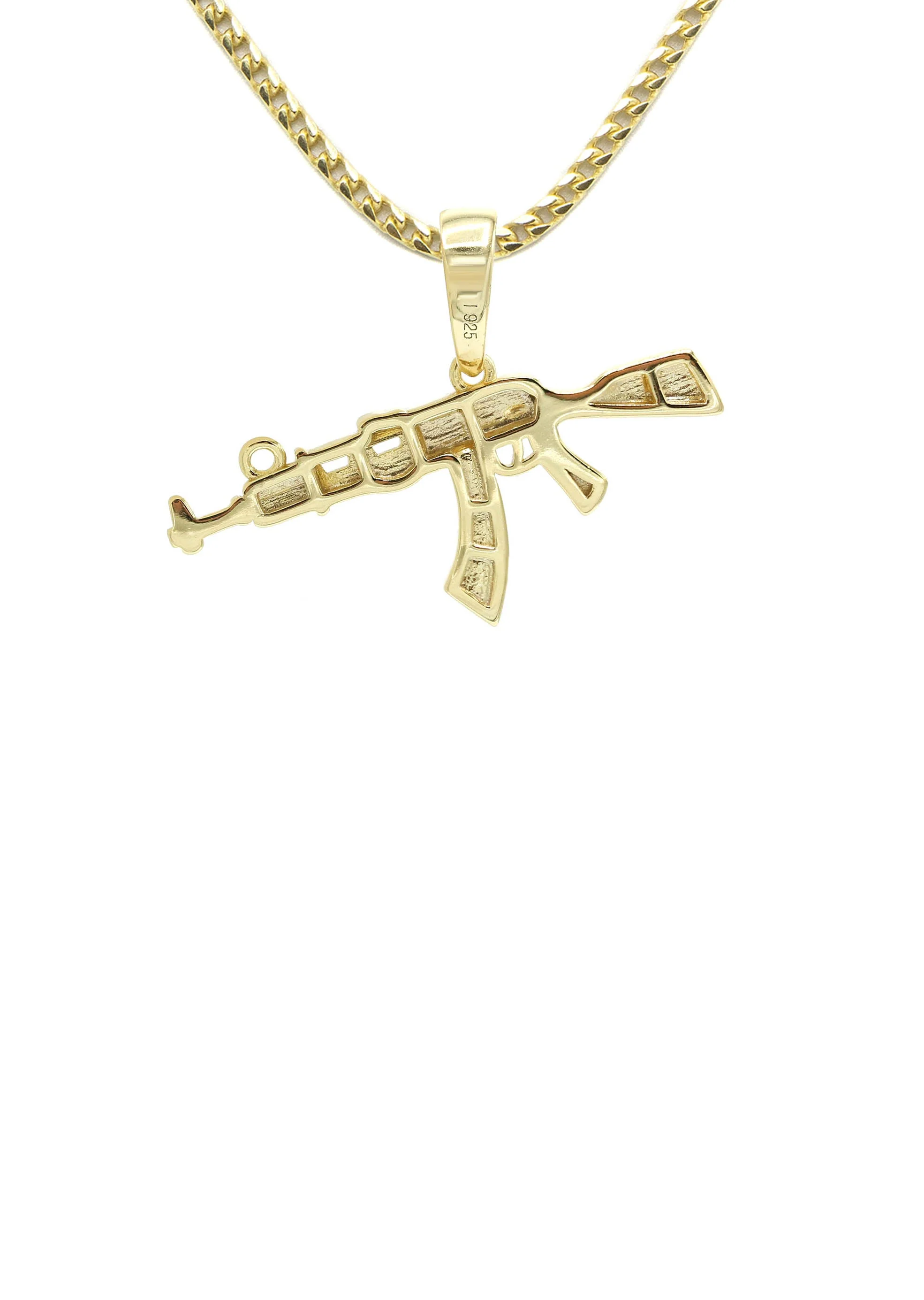 Silver Necklace - Gold Gun Necklace | 11 Grams - Image 3