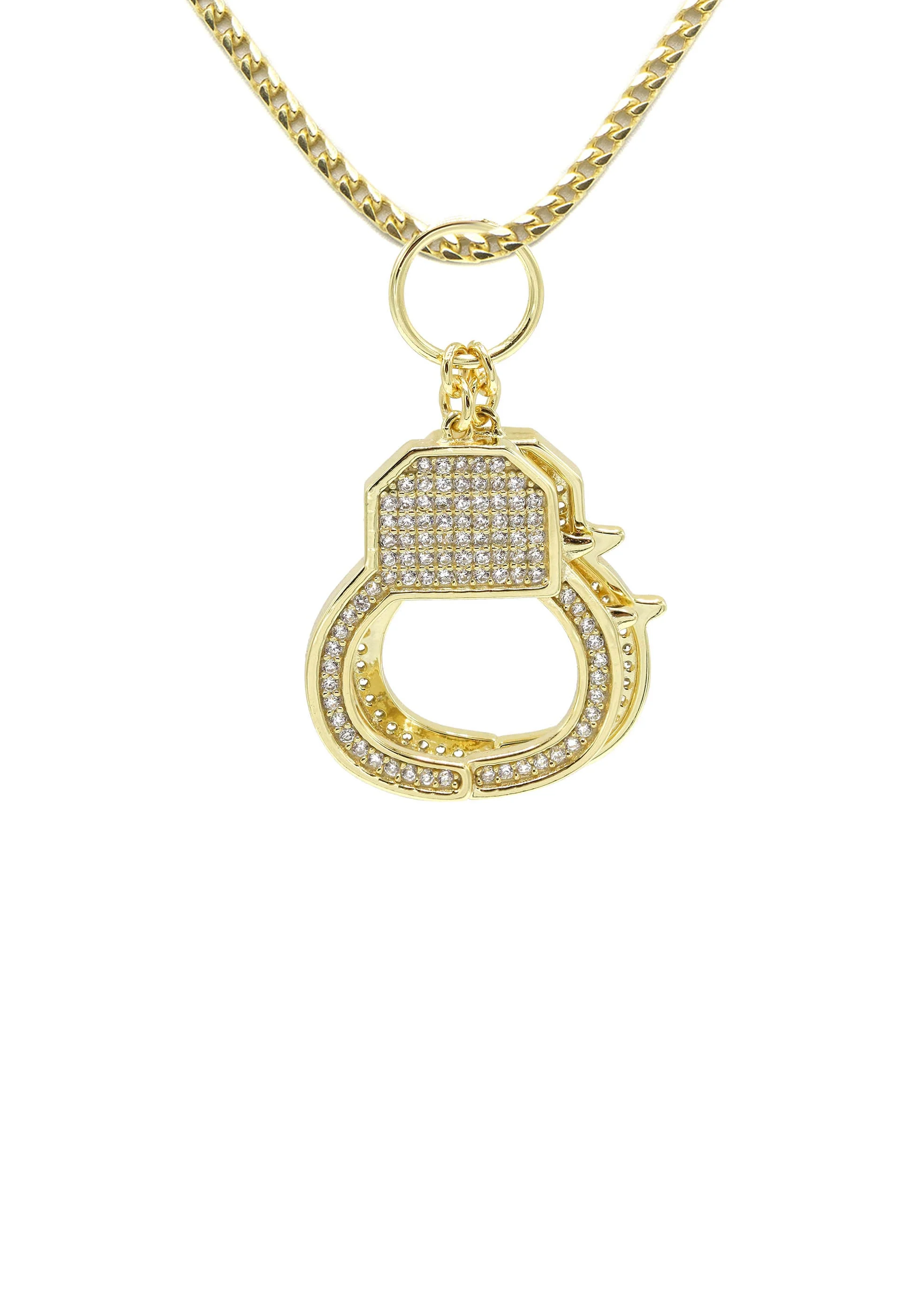Silver Necklace - Gold Hand Cuffs Necklace | 13.3 Grams - Image 2