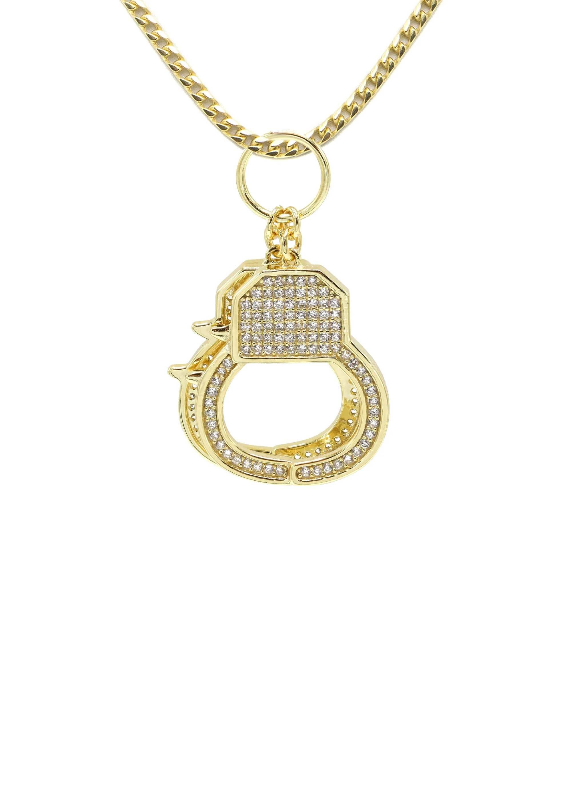 Silver Necklace - Gold Hand Cuffs Necklace | 13.3 Grams - Image 3