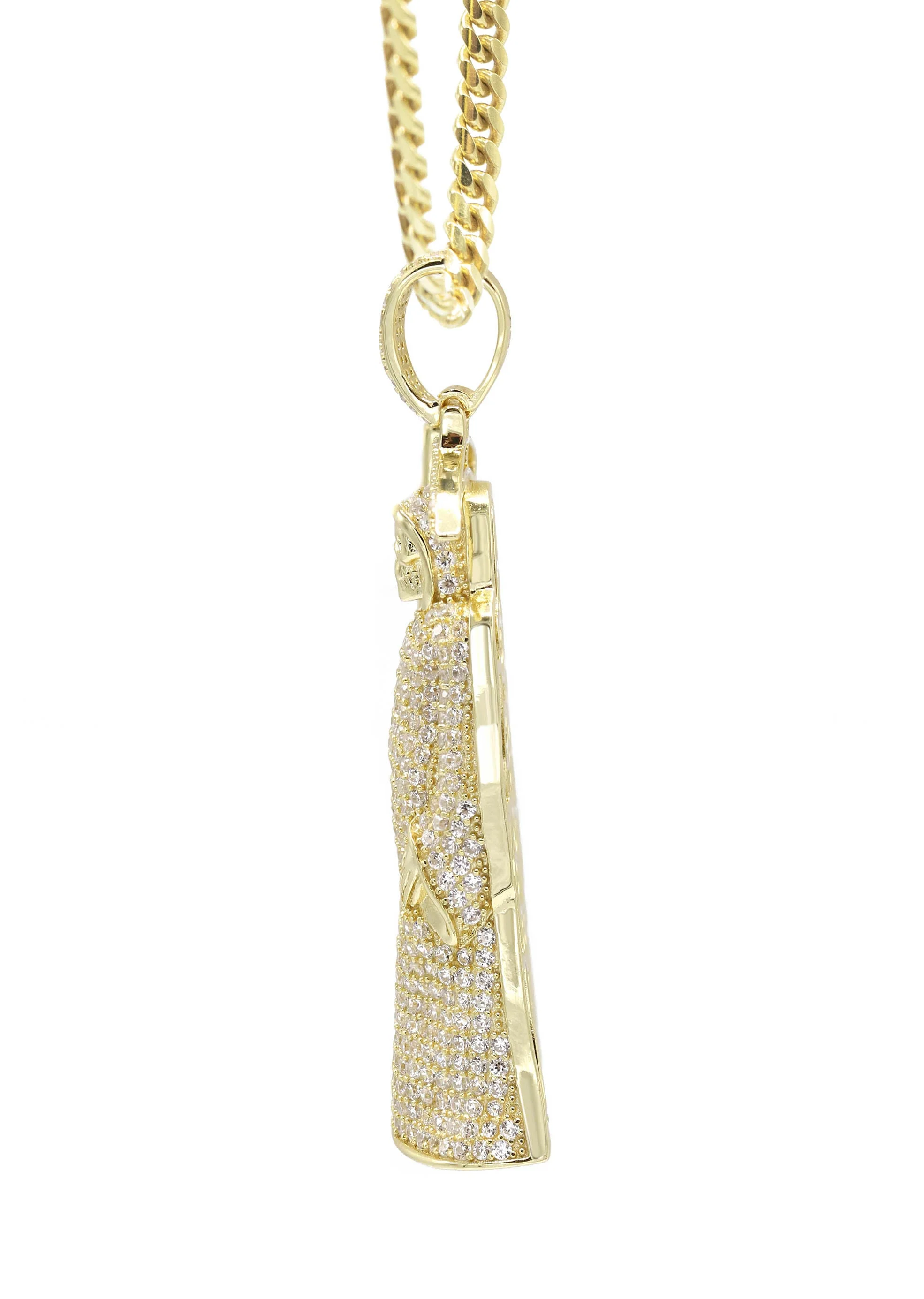 Silver Necklace - Gold Santa Muerte Necklace | 39.2 Grams - Image 4