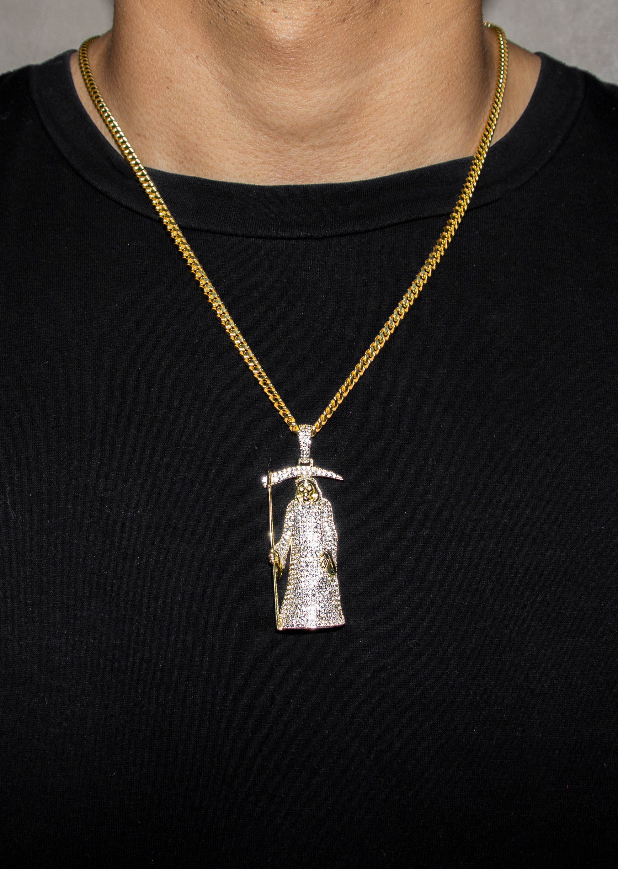 Silver Necklace - Gold Santa Muerte Necklace | 39.2 Grams - Image 5