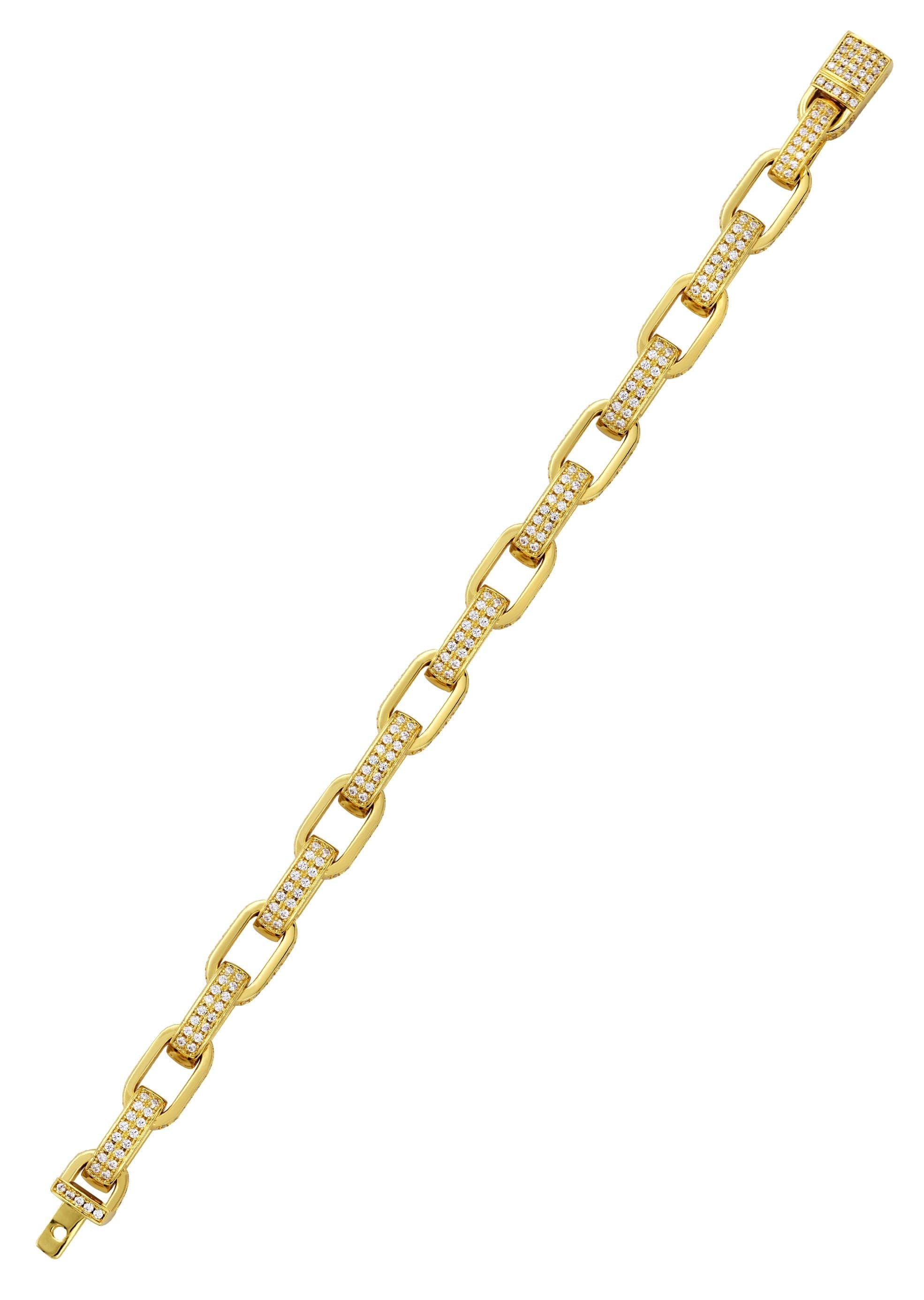 Gold Plated Iced Out Hermes Bracelet - Image 3