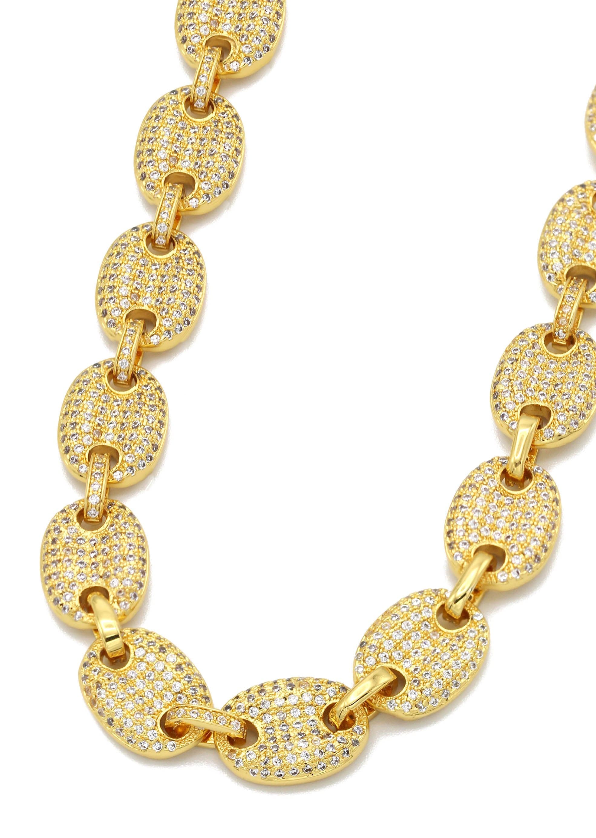 Gold Plated Iced Out Gucci Chain