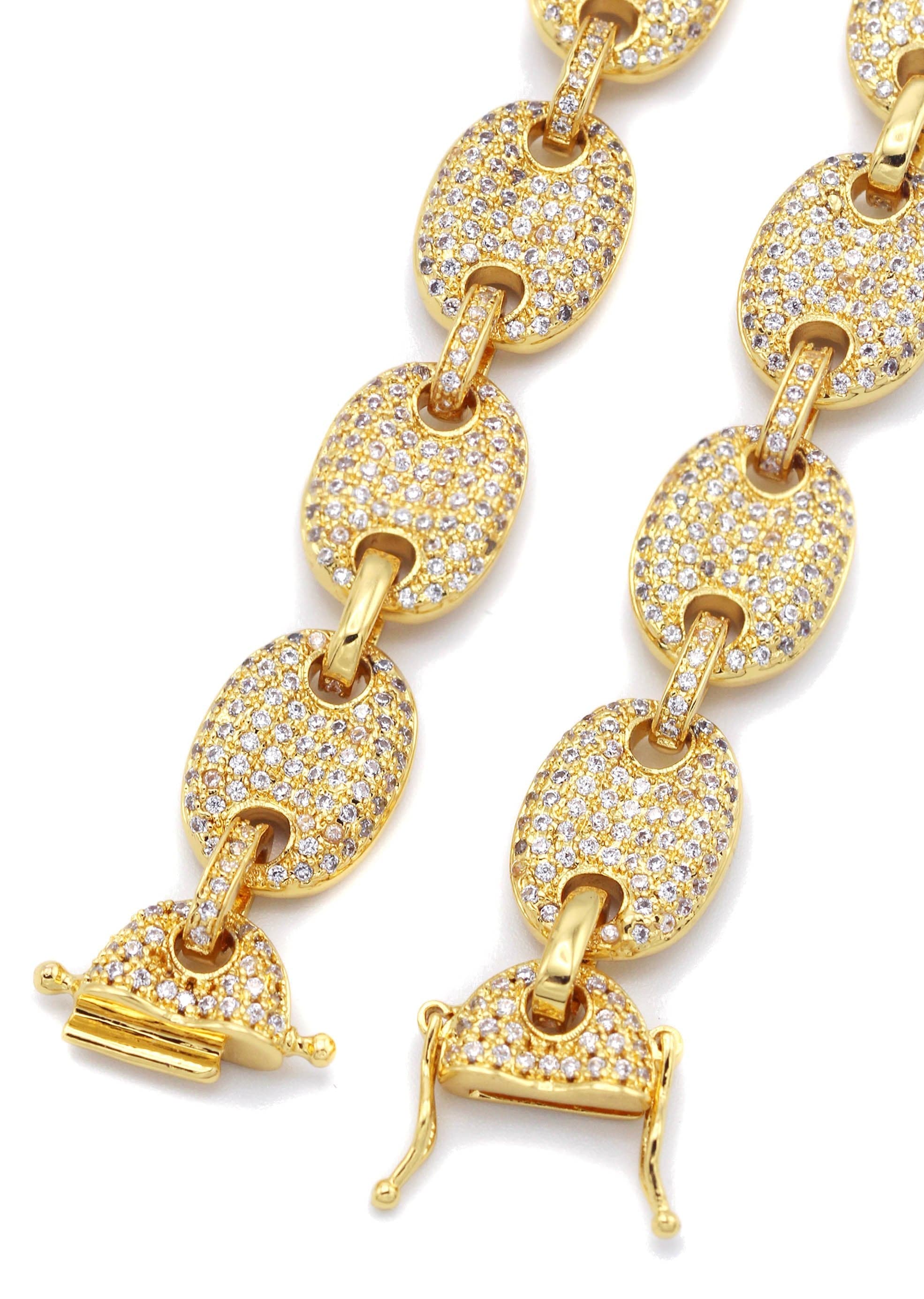 Gold Plated Iced Out Gucci Chain - Image 4