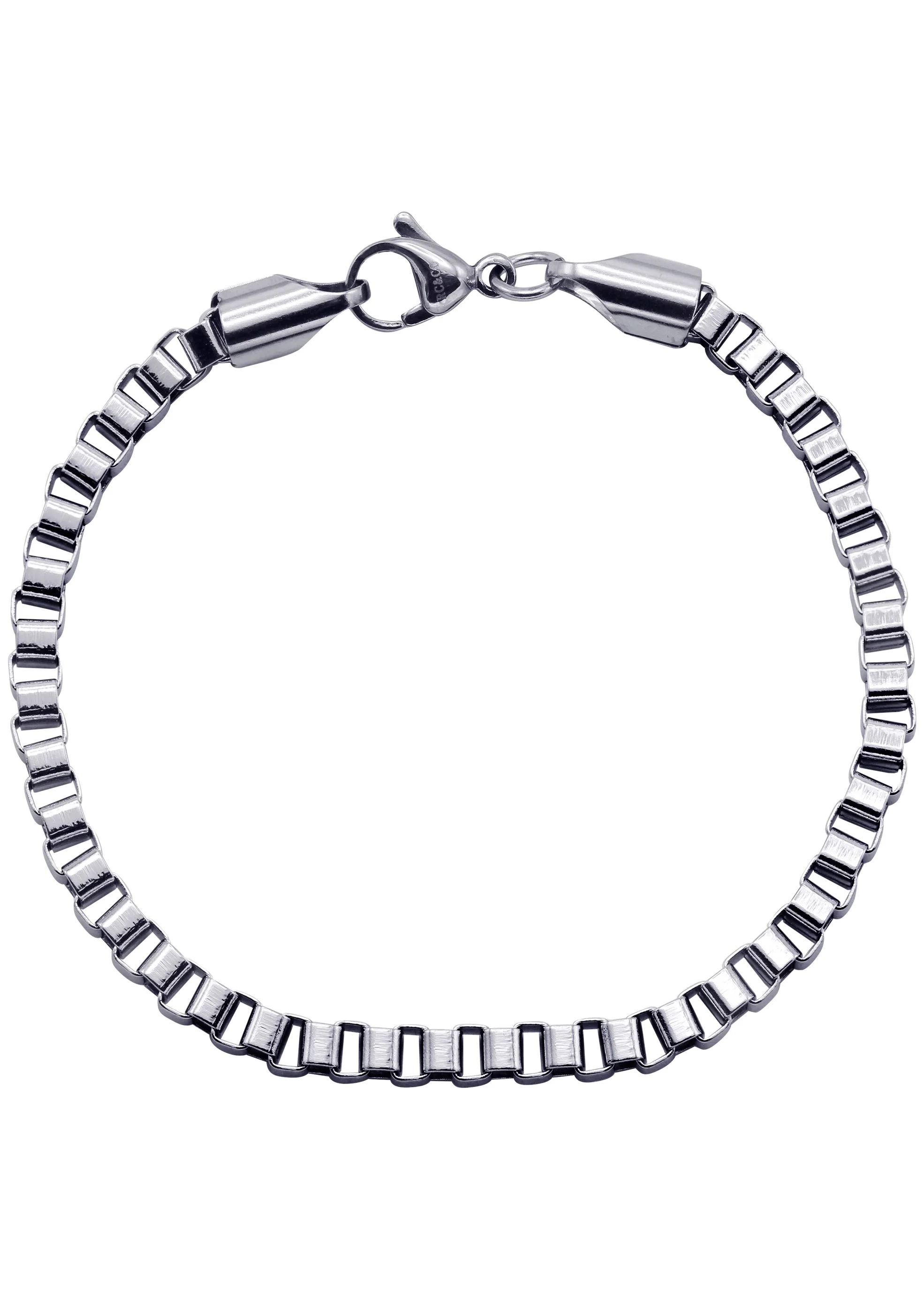 White Gold Plated Box Bracelet