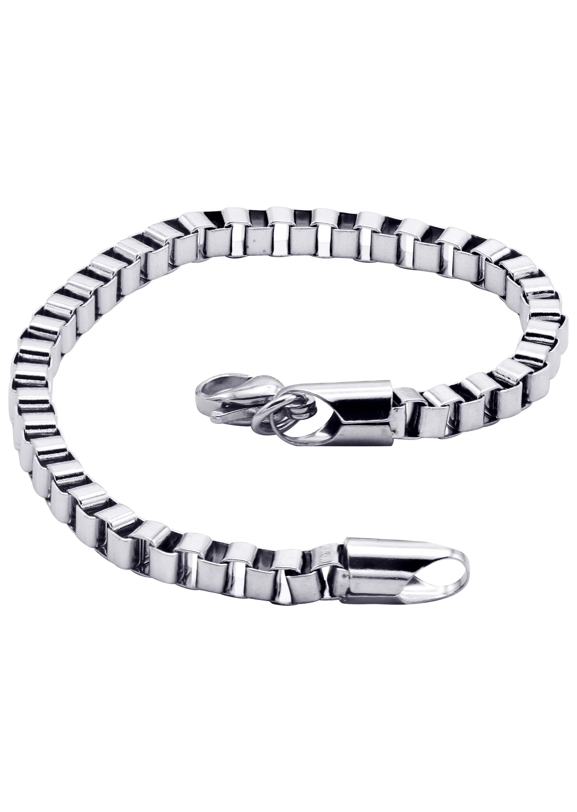 White Gold Plated Box Bracelet - Image 2