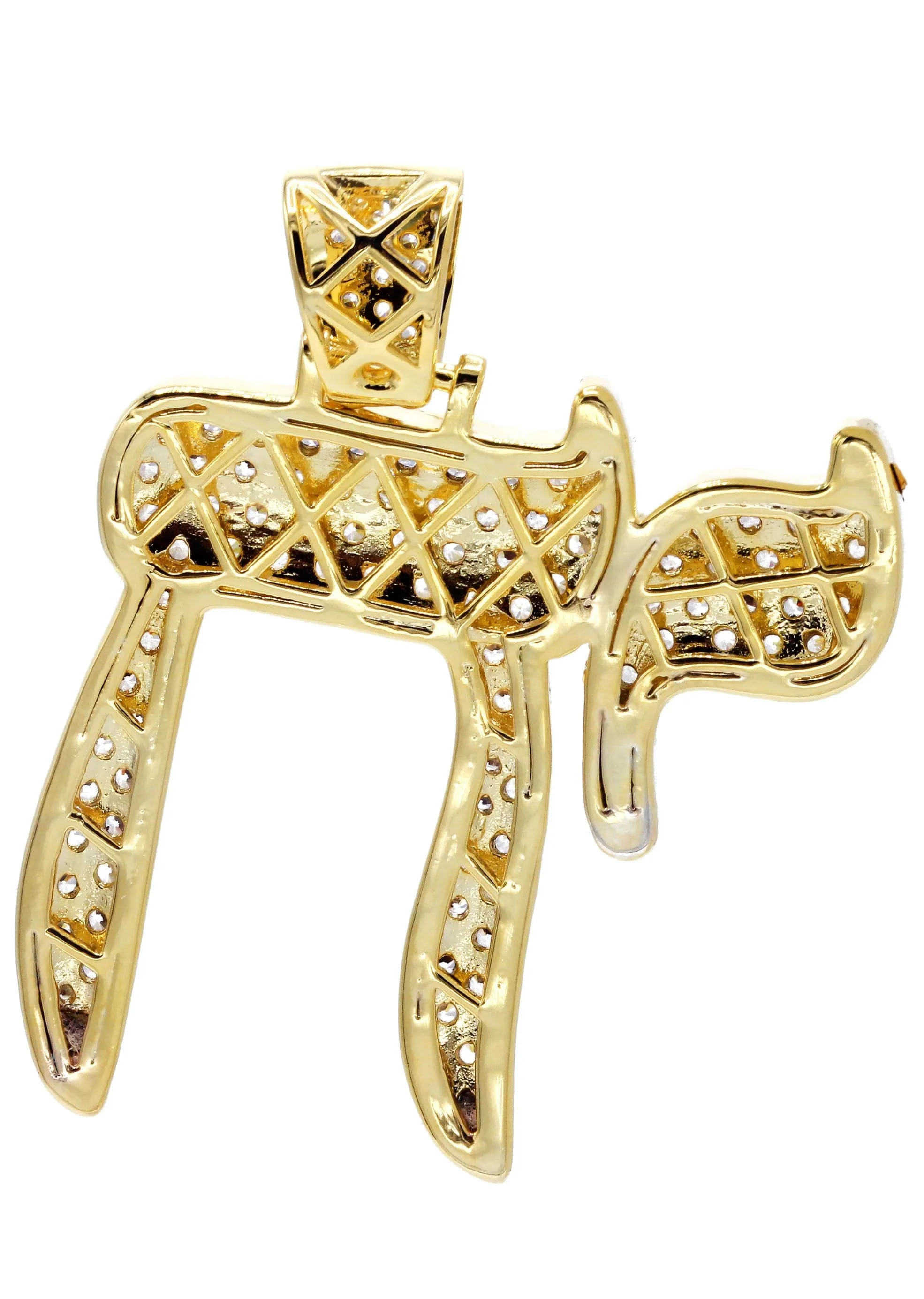 Mens Gold Plated Chai Pendant | 11.4 Grams - Image 2