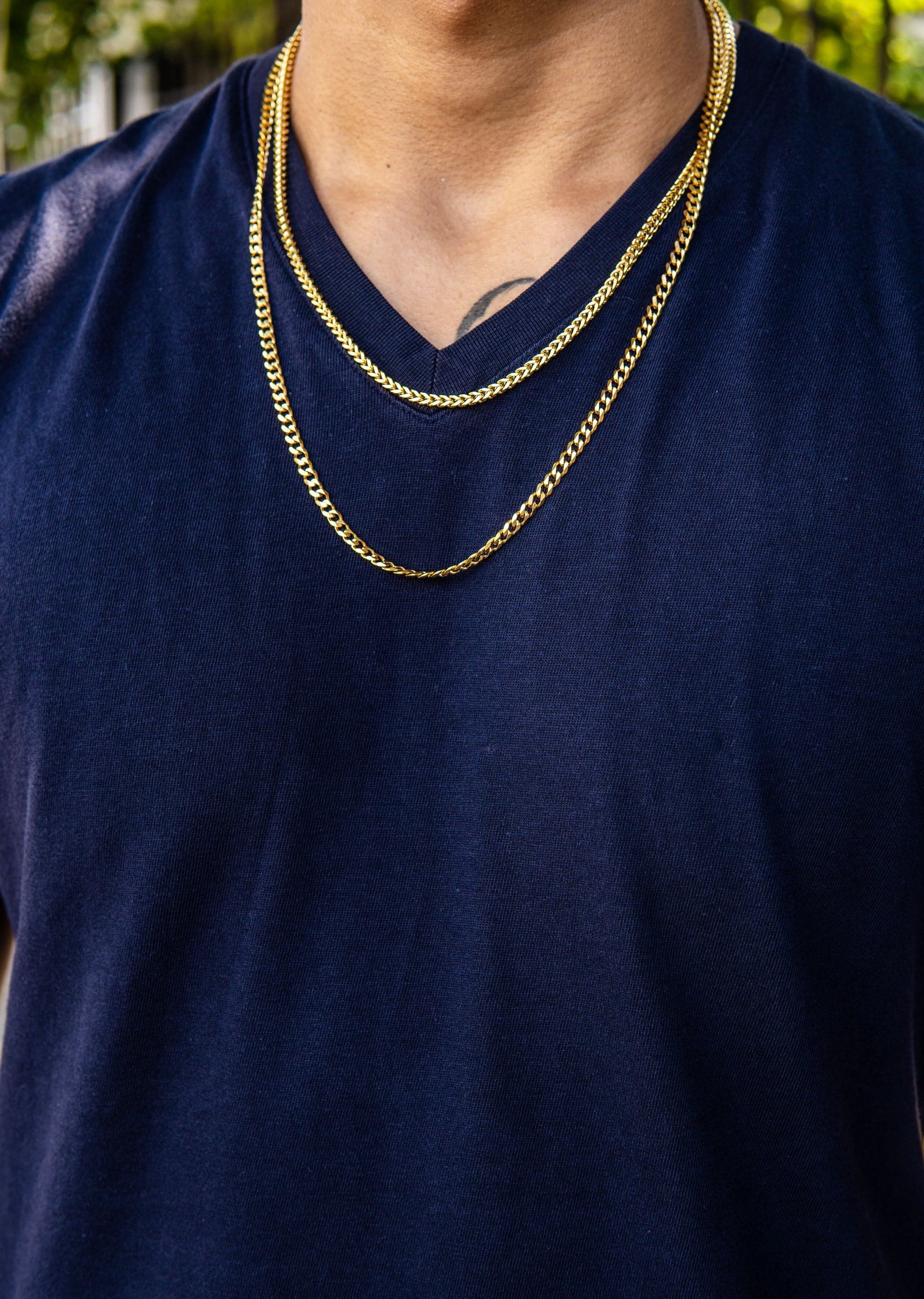 Gold Plated Cuban Chain & Franco Chain 4 MM - Image 2