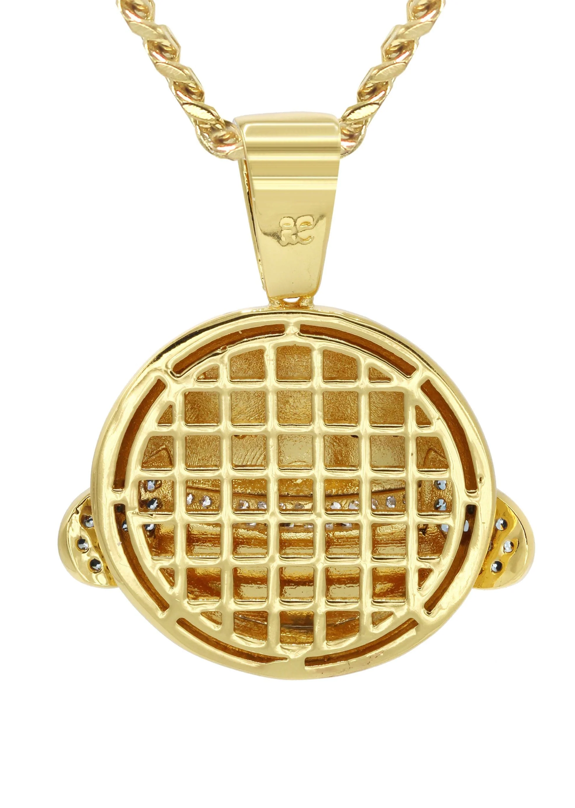 Mens Gold Plated Cuban Link Chain & Emoji Pendant | Appx. 16.3 Grams - Image 3