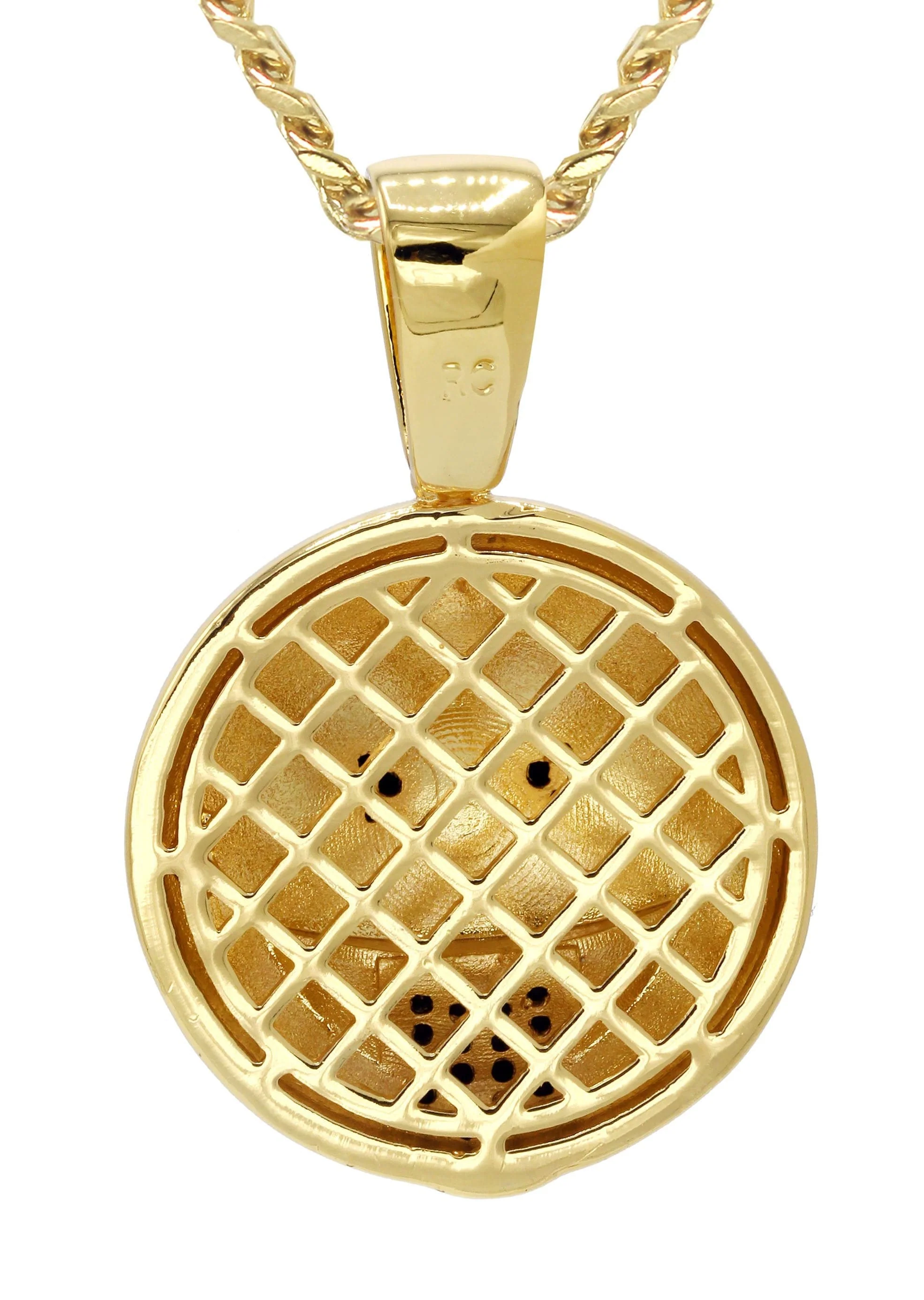 Mens Gold Plated Cuban Link Chain & Emoji Pendant | Appx. 16 Grams - Image 3