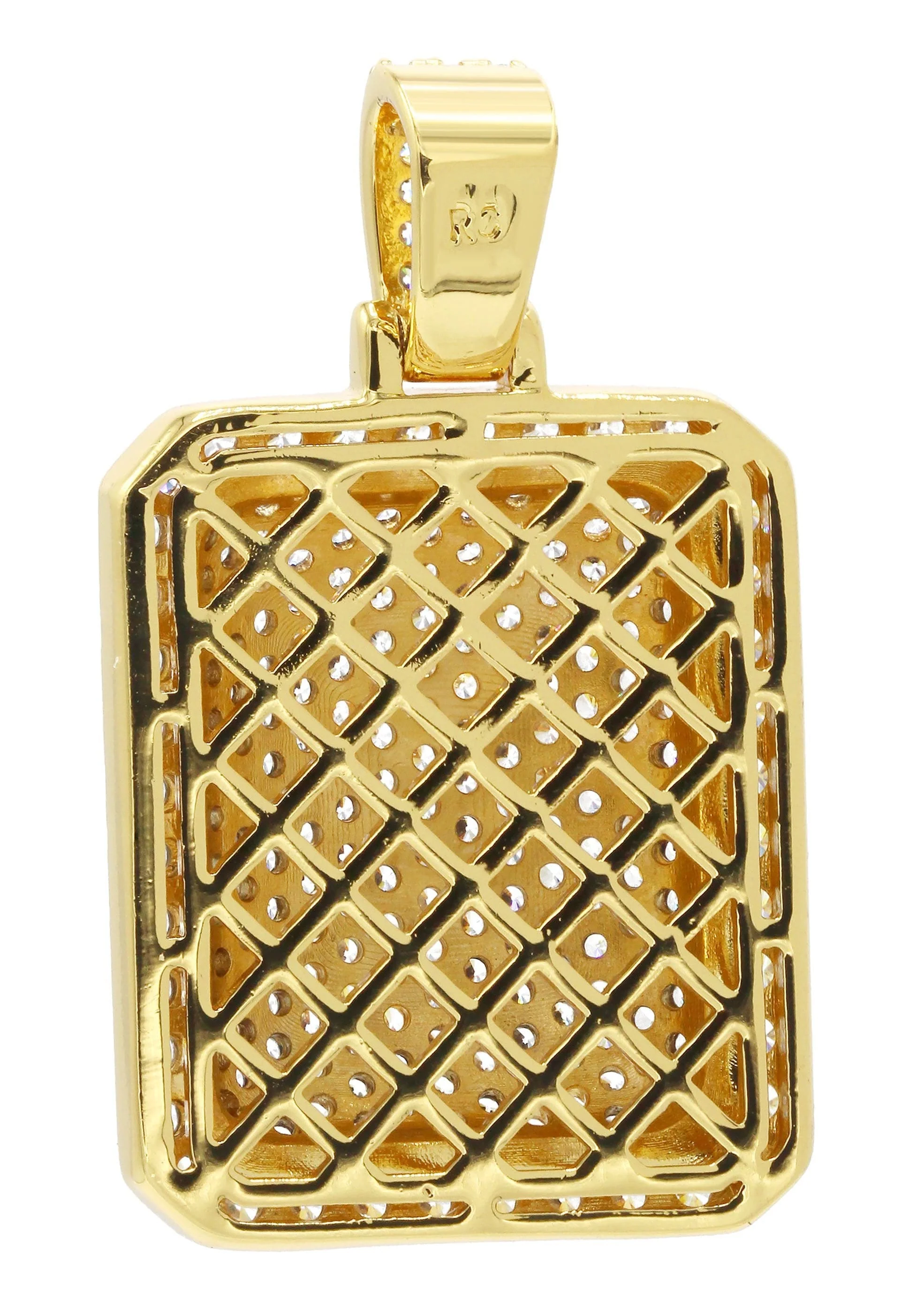Mens Gold Plated Dog Tag Pendant | 13.5 Grams - Image 2
