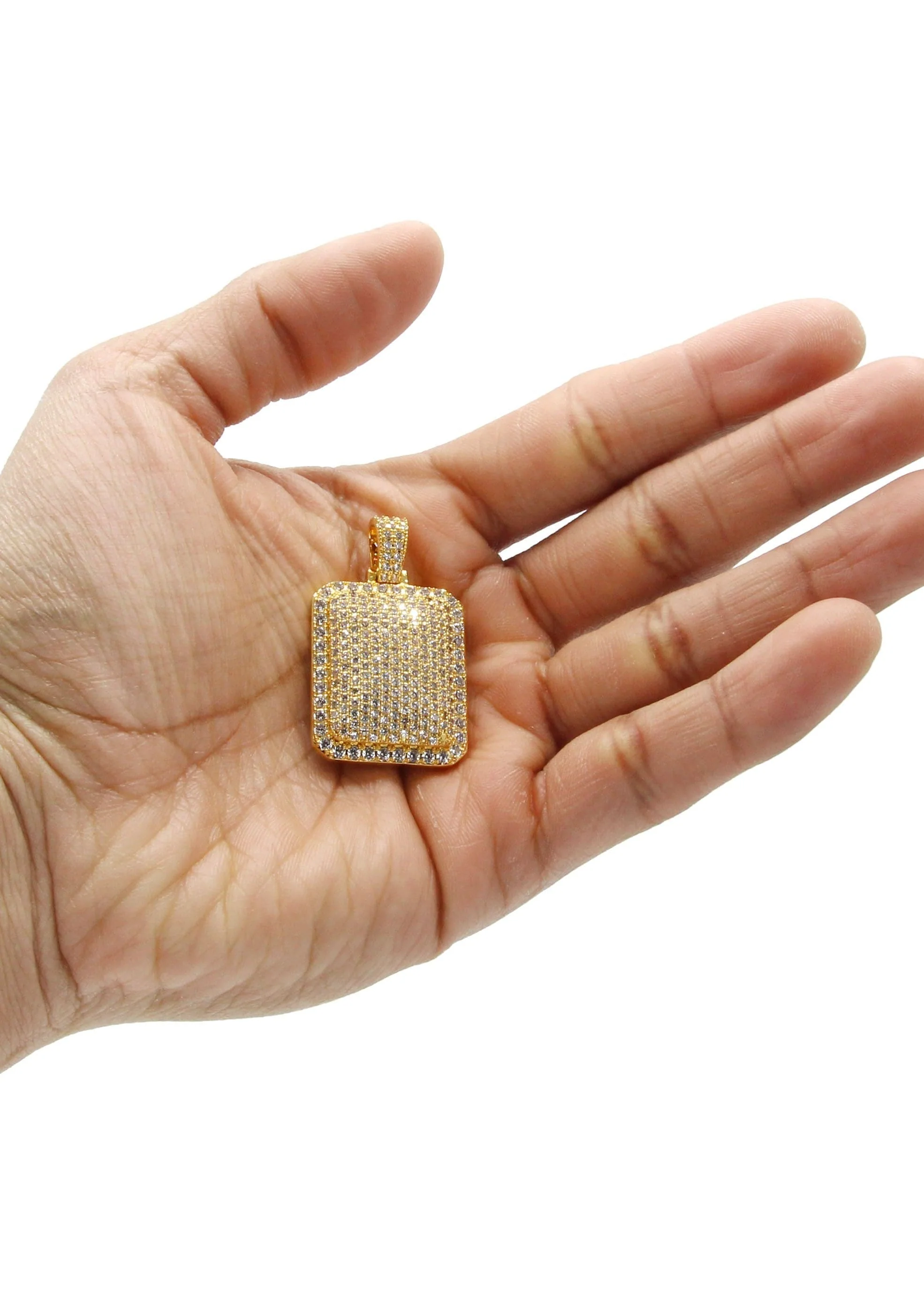 Mens Gold Plated Dog Tag Pendant | 13.5 Grams - Image 4
